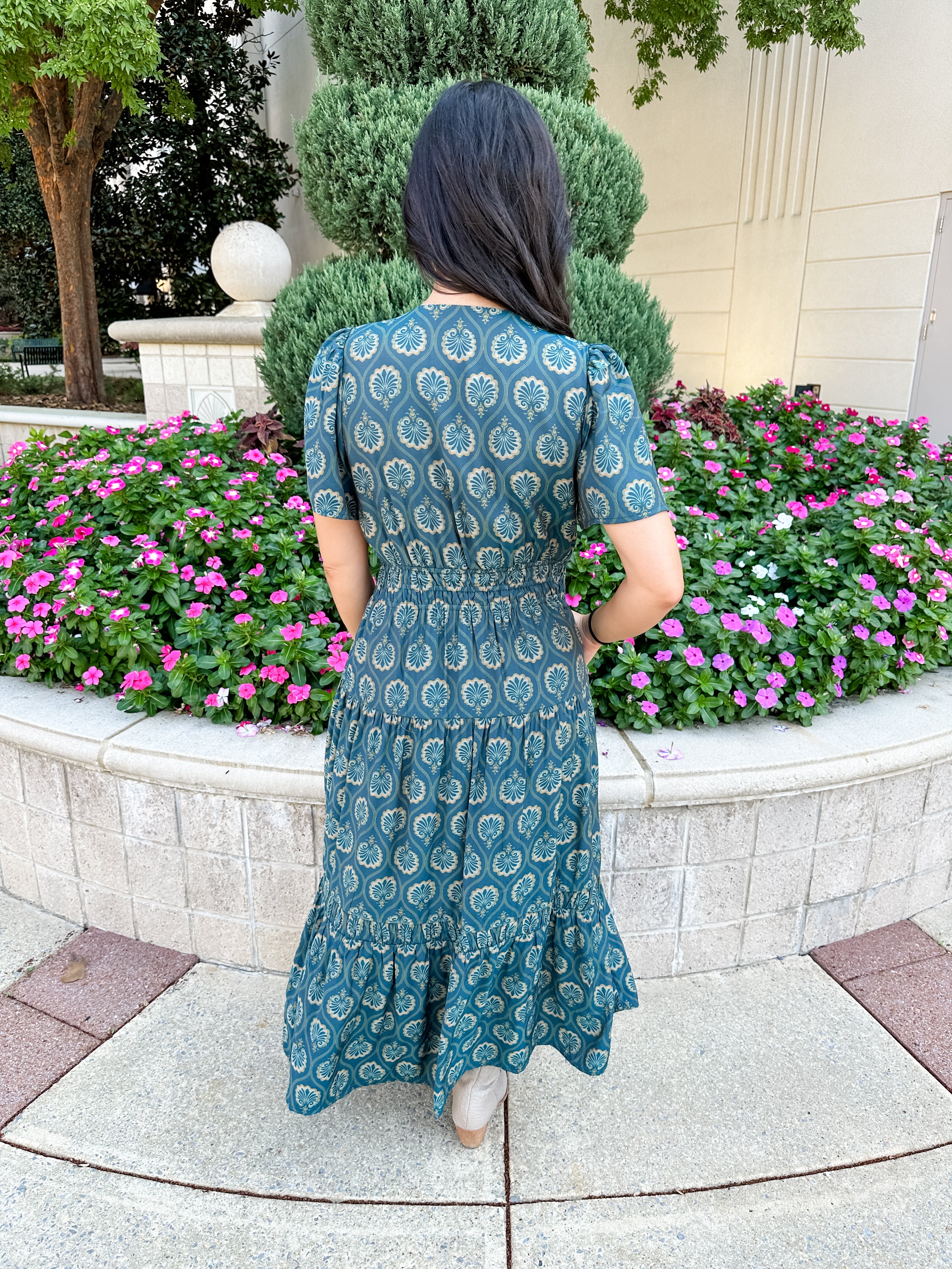 Smocked Waist Midi Dress