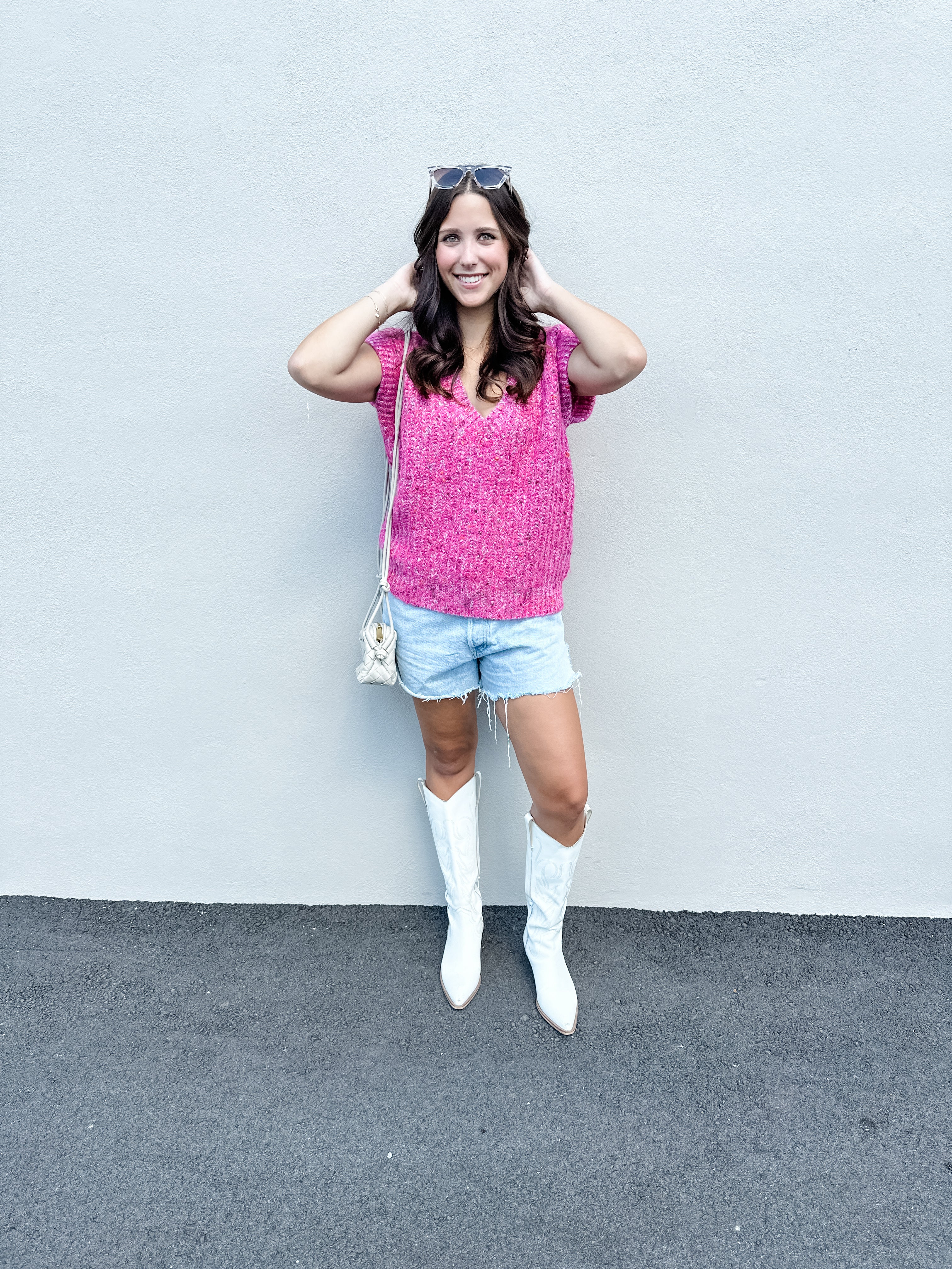 Hot Pink Heathered Sweater Vest