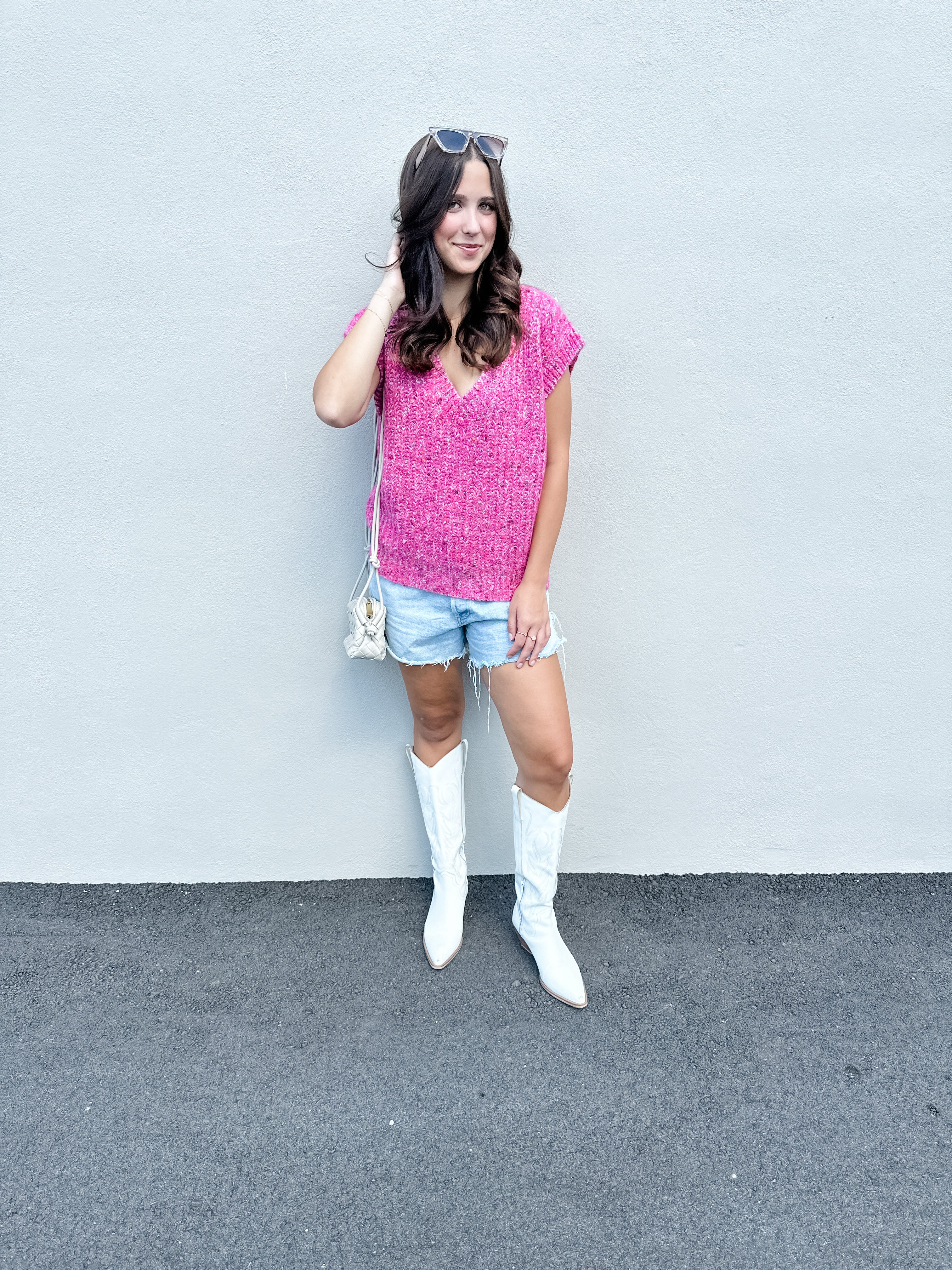 Hot Pink Heathered Sweater Vest