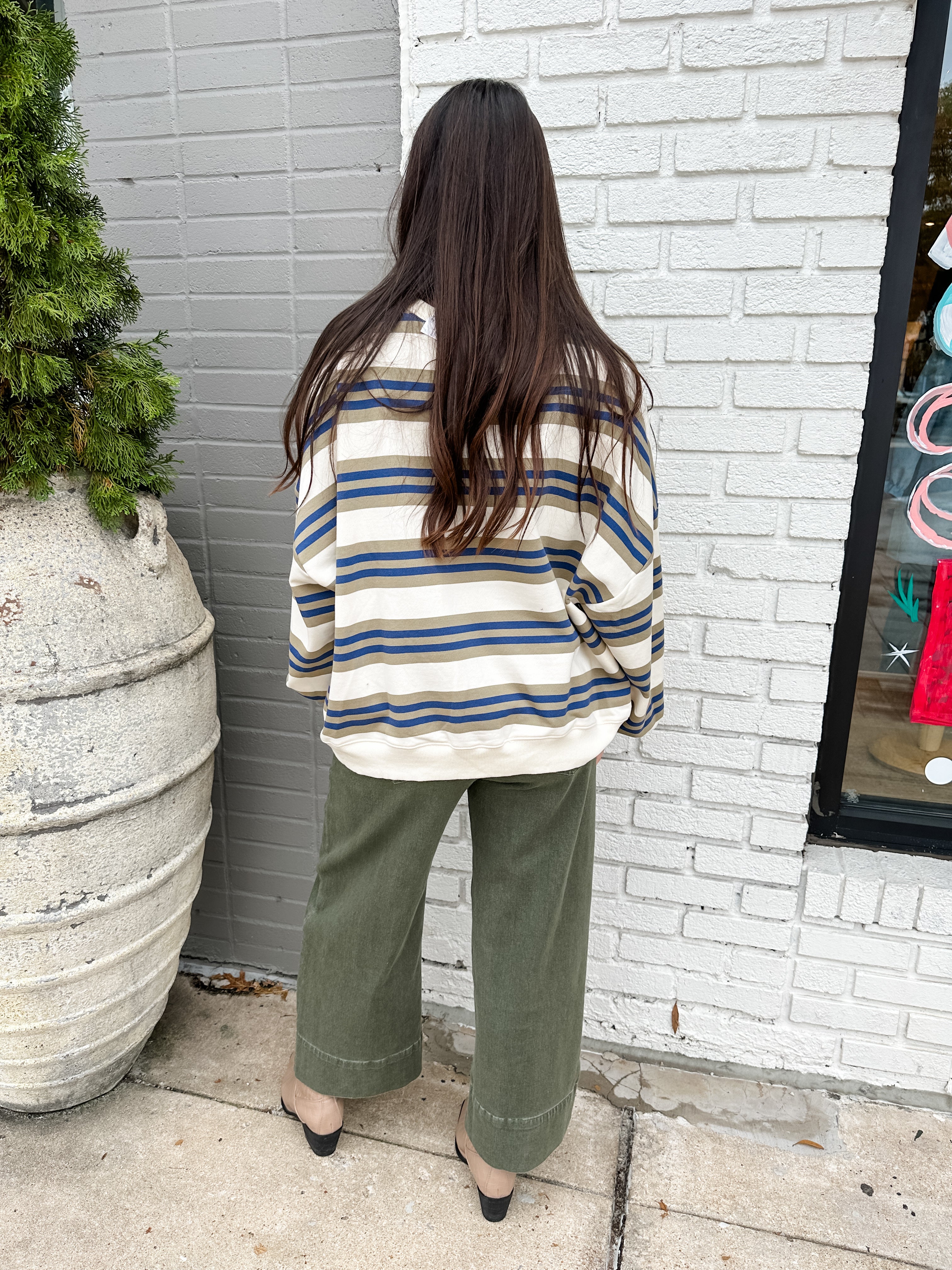 Oversized Stripe Sweatshirt