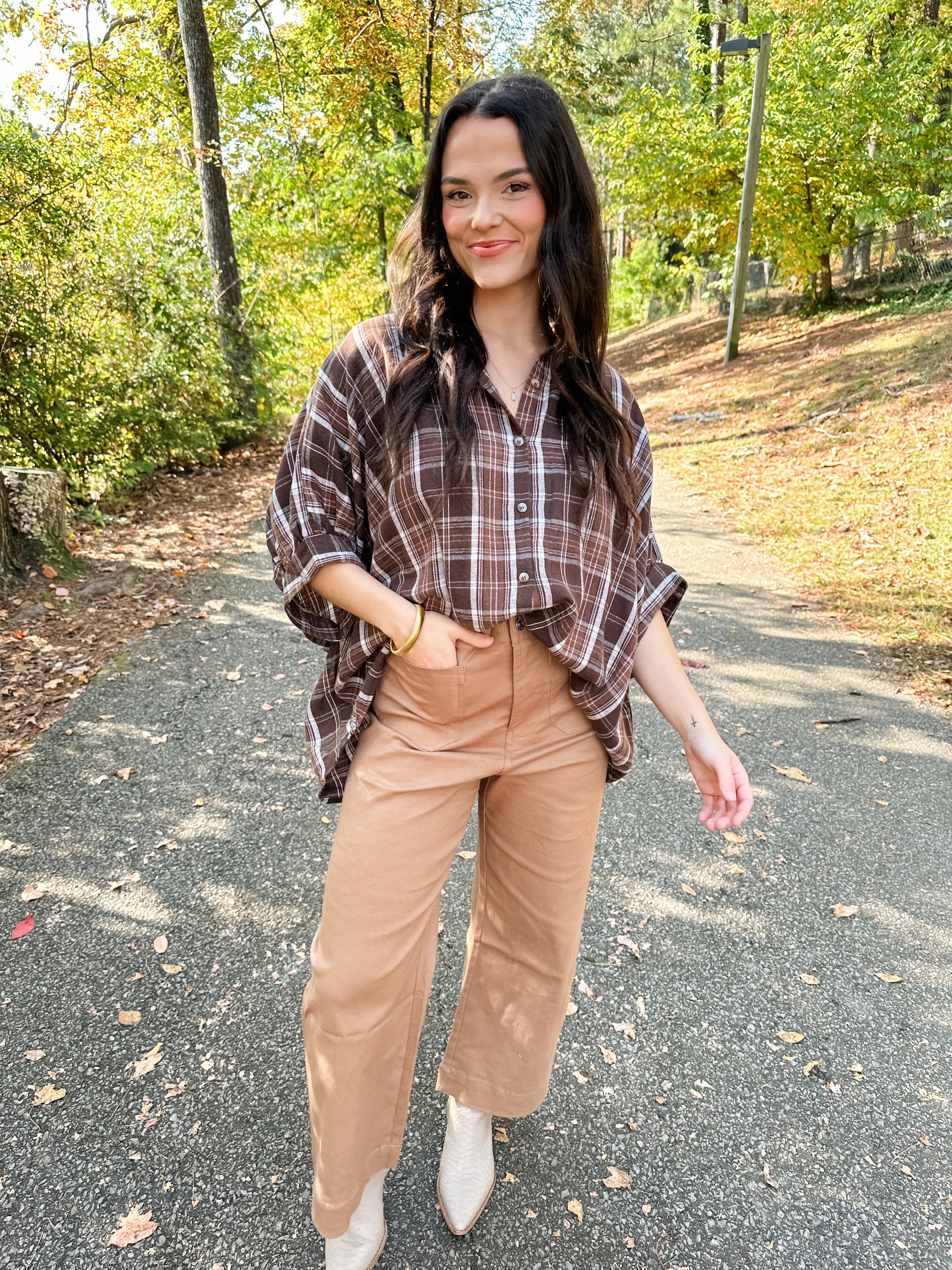 Plaid Button Down Top