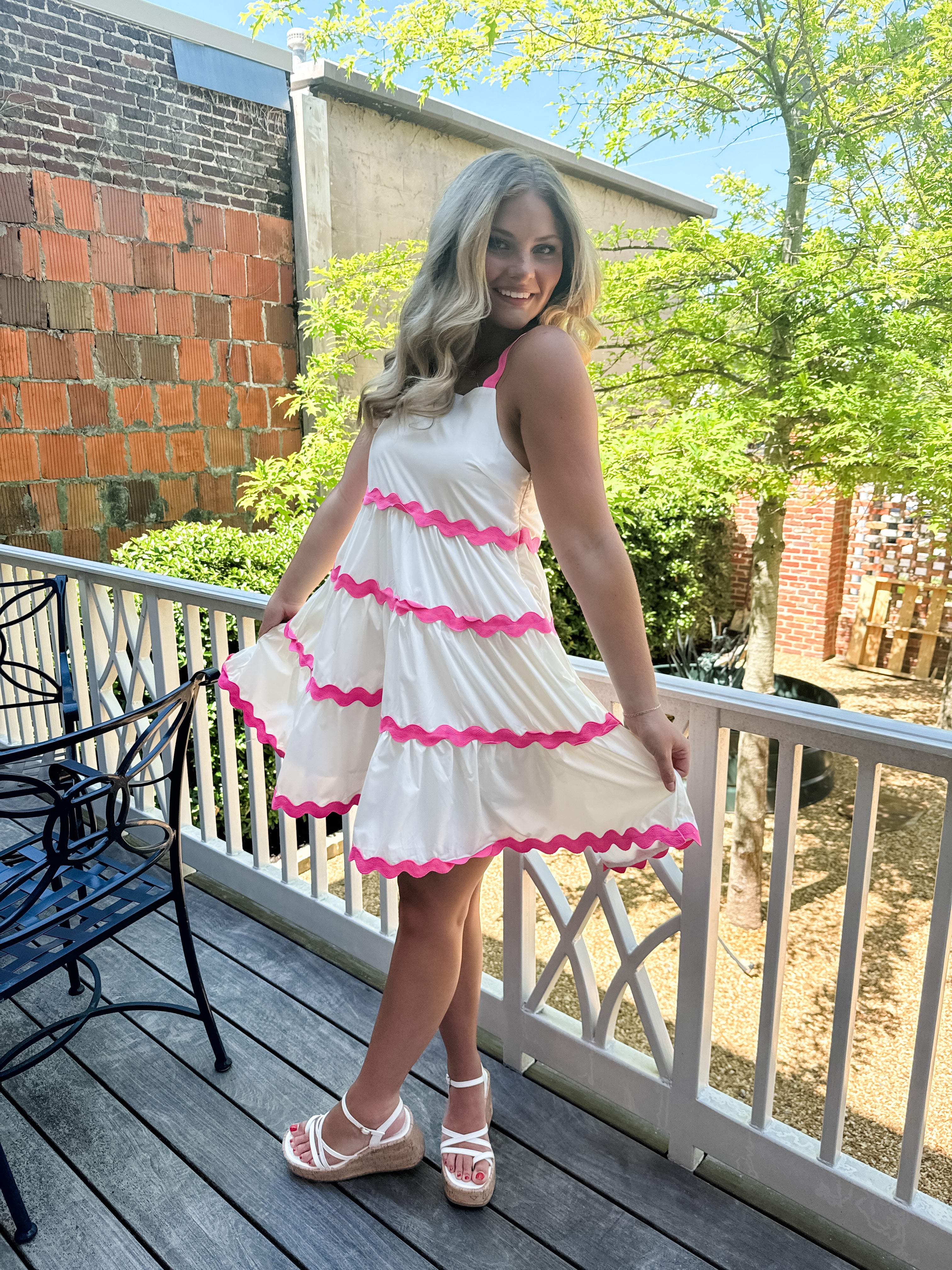 Sleeveless Tiered Ric Rac Dress