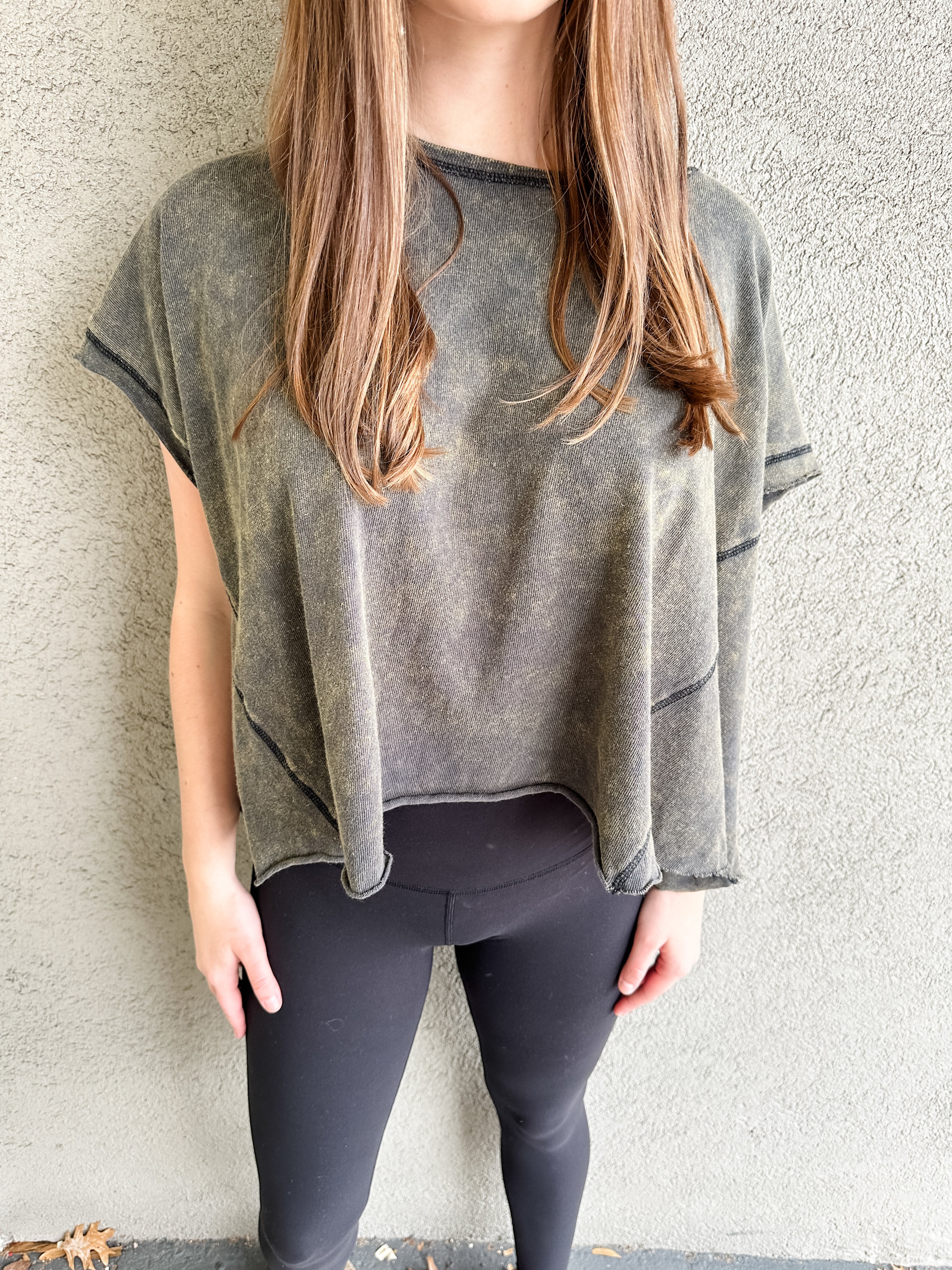 Mineral Washed Exposed Seams Tee