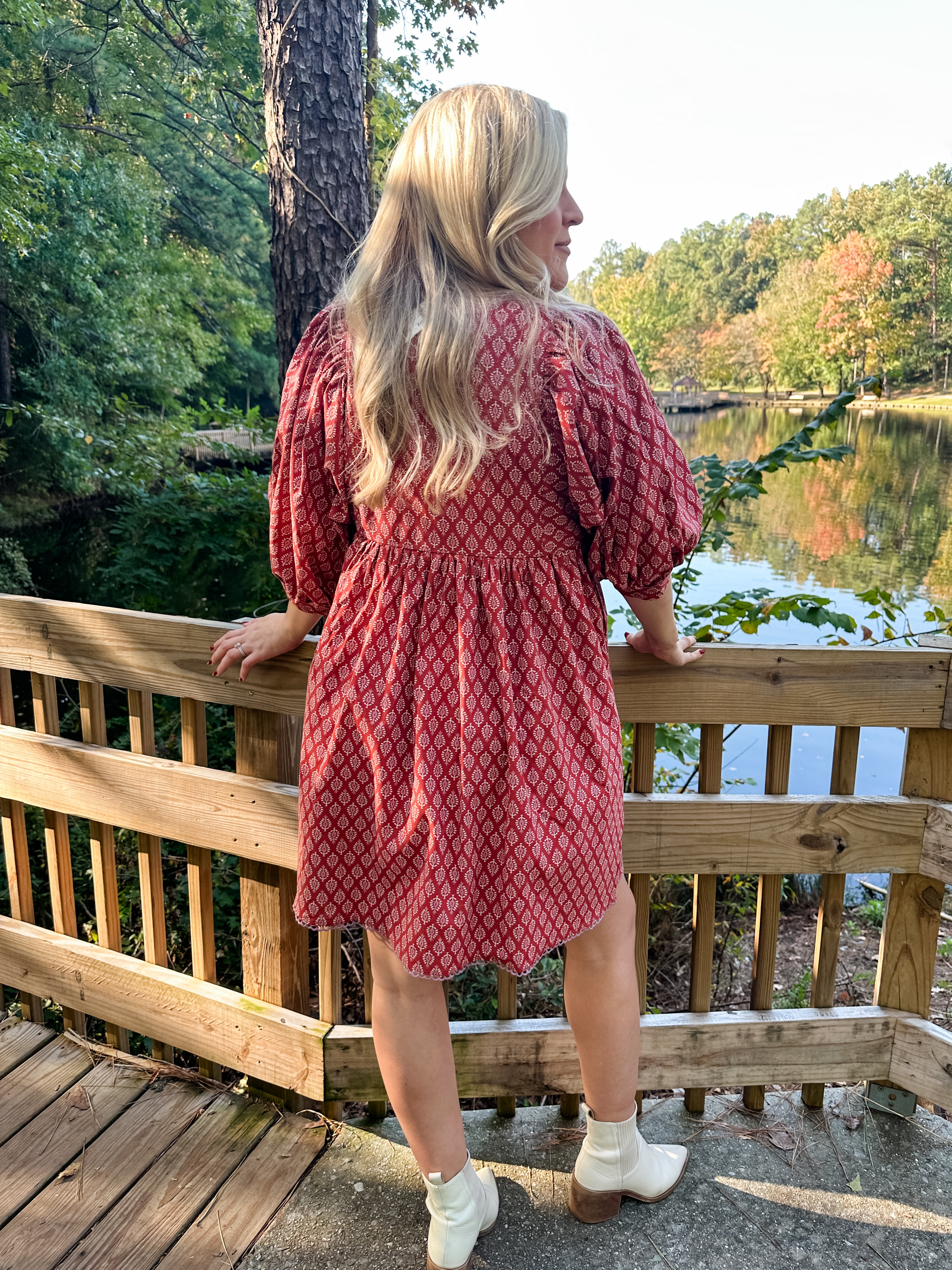 Boho Printed Babydoll Dress