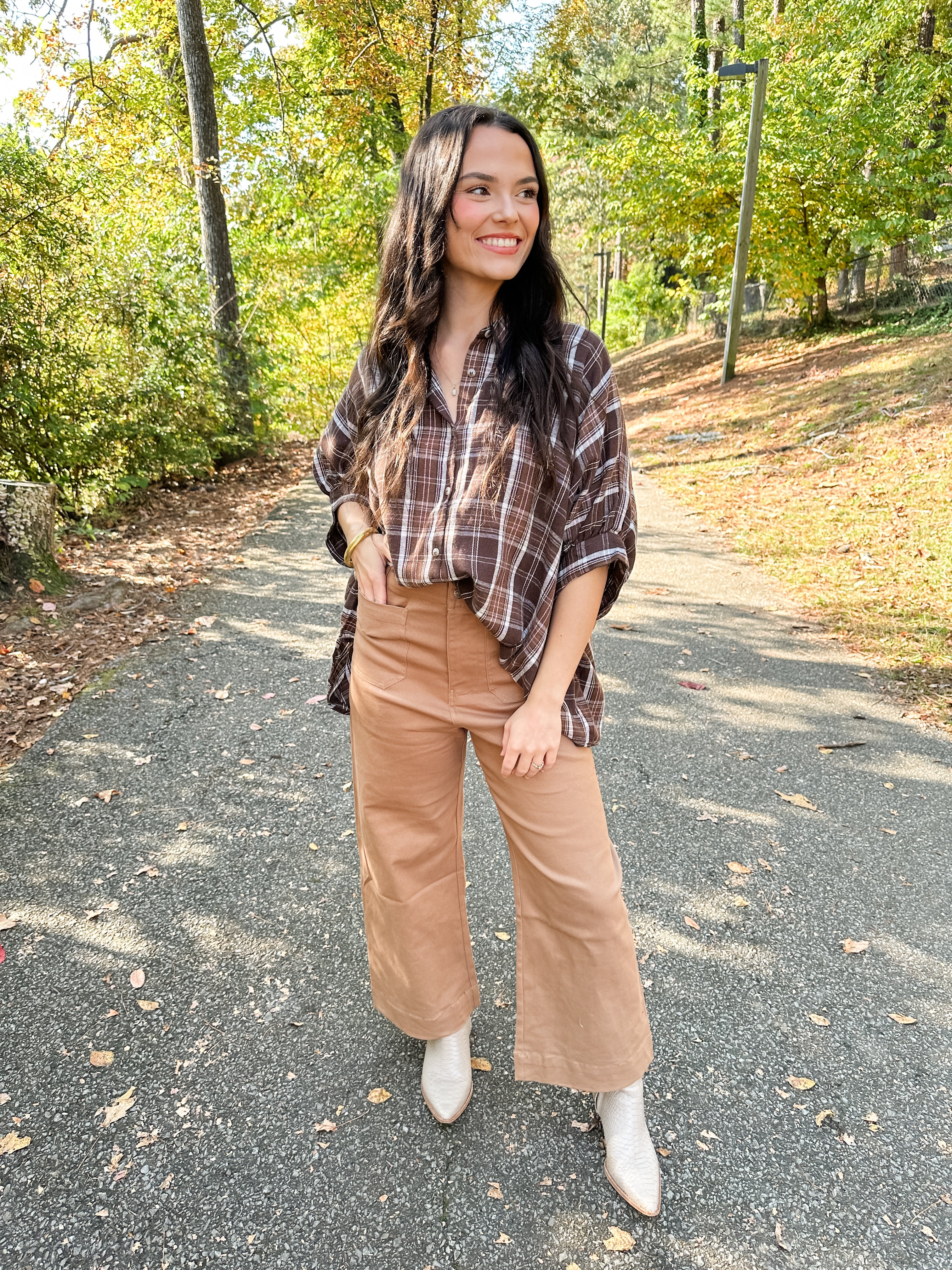 Plaid Button Down Top