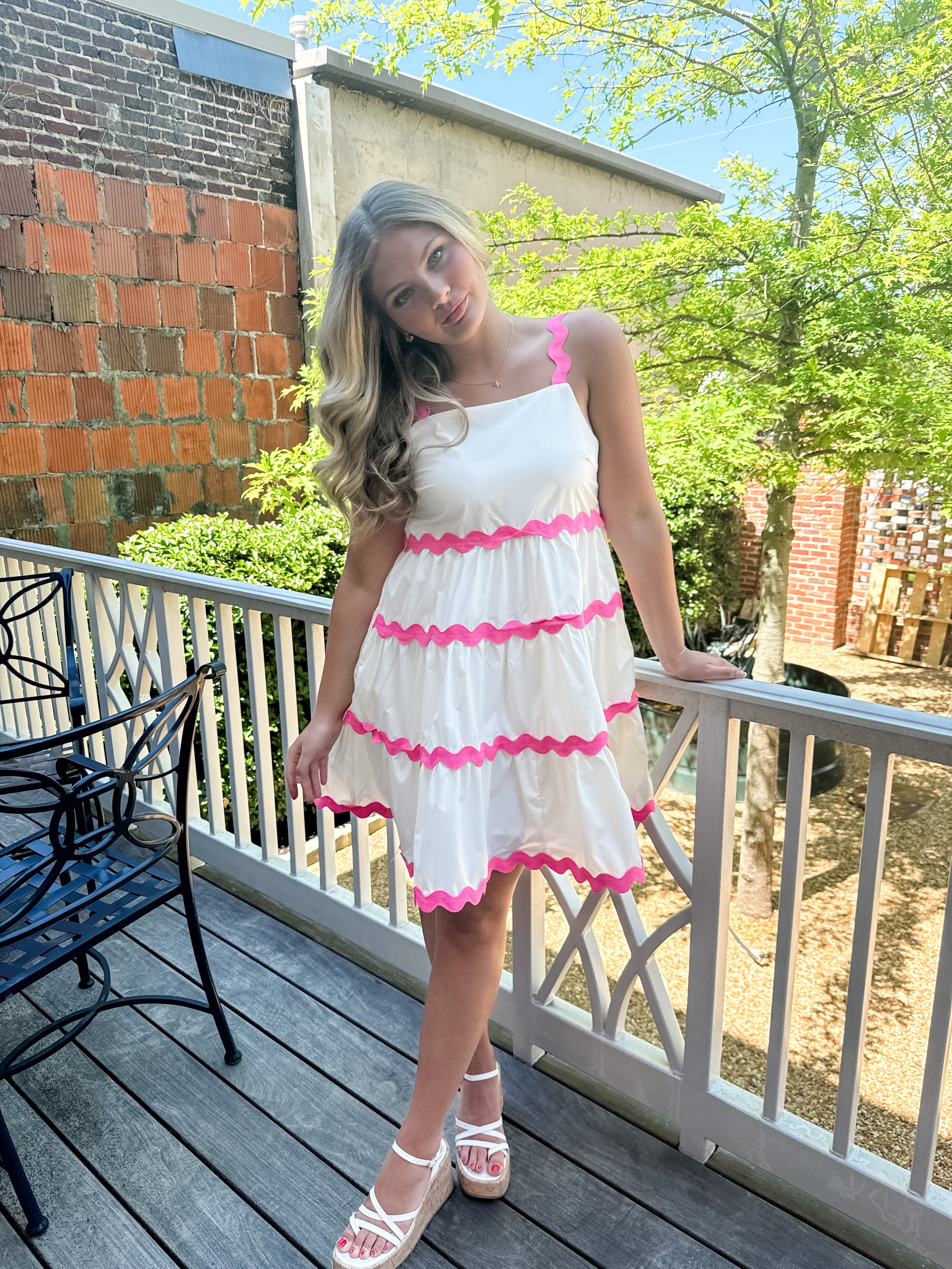 Sleeveless Tiered Ric Rac Dress