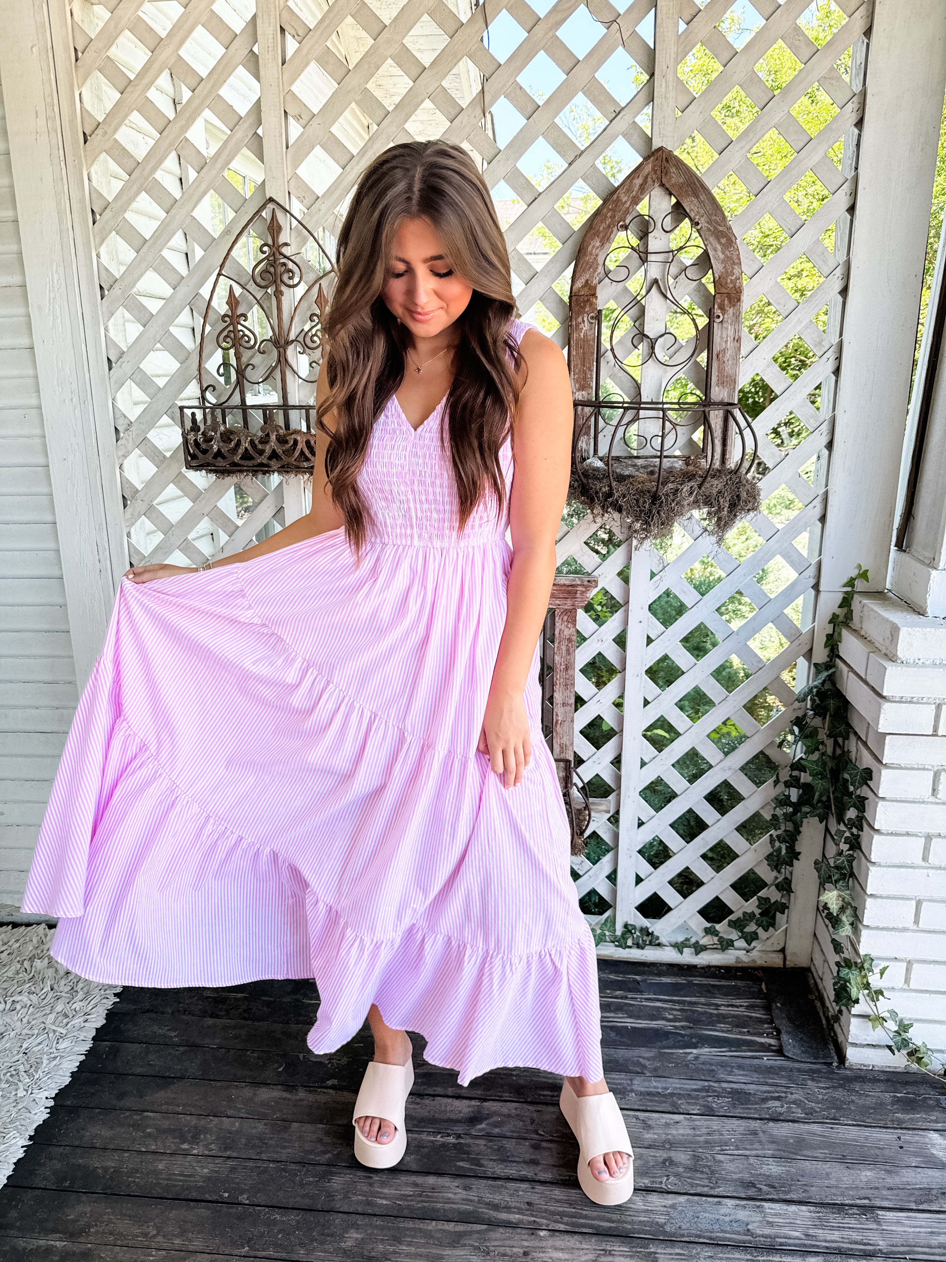 Tie Back Asymmetrical Maxi Dress