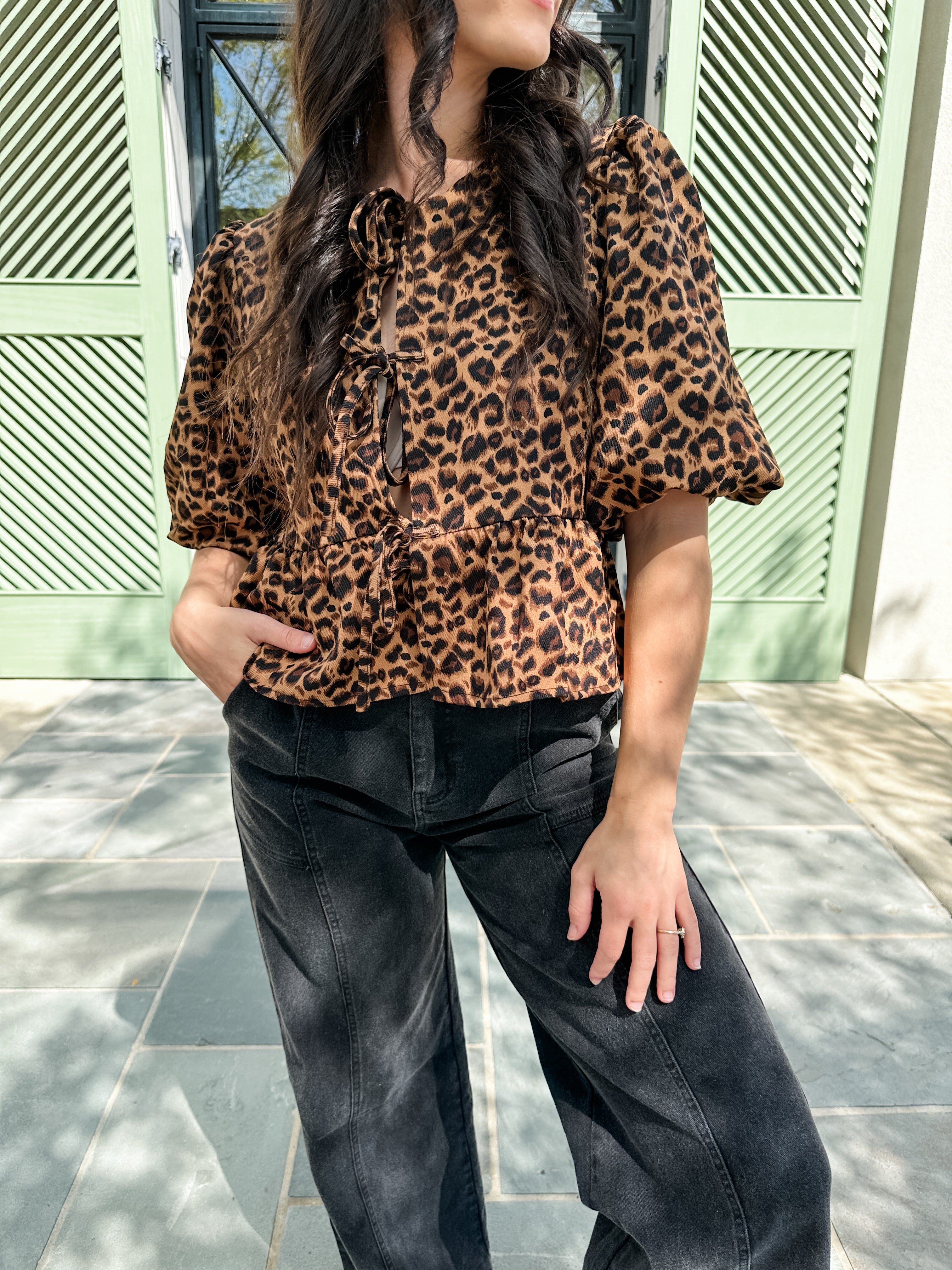 Tie Front Leopard Top