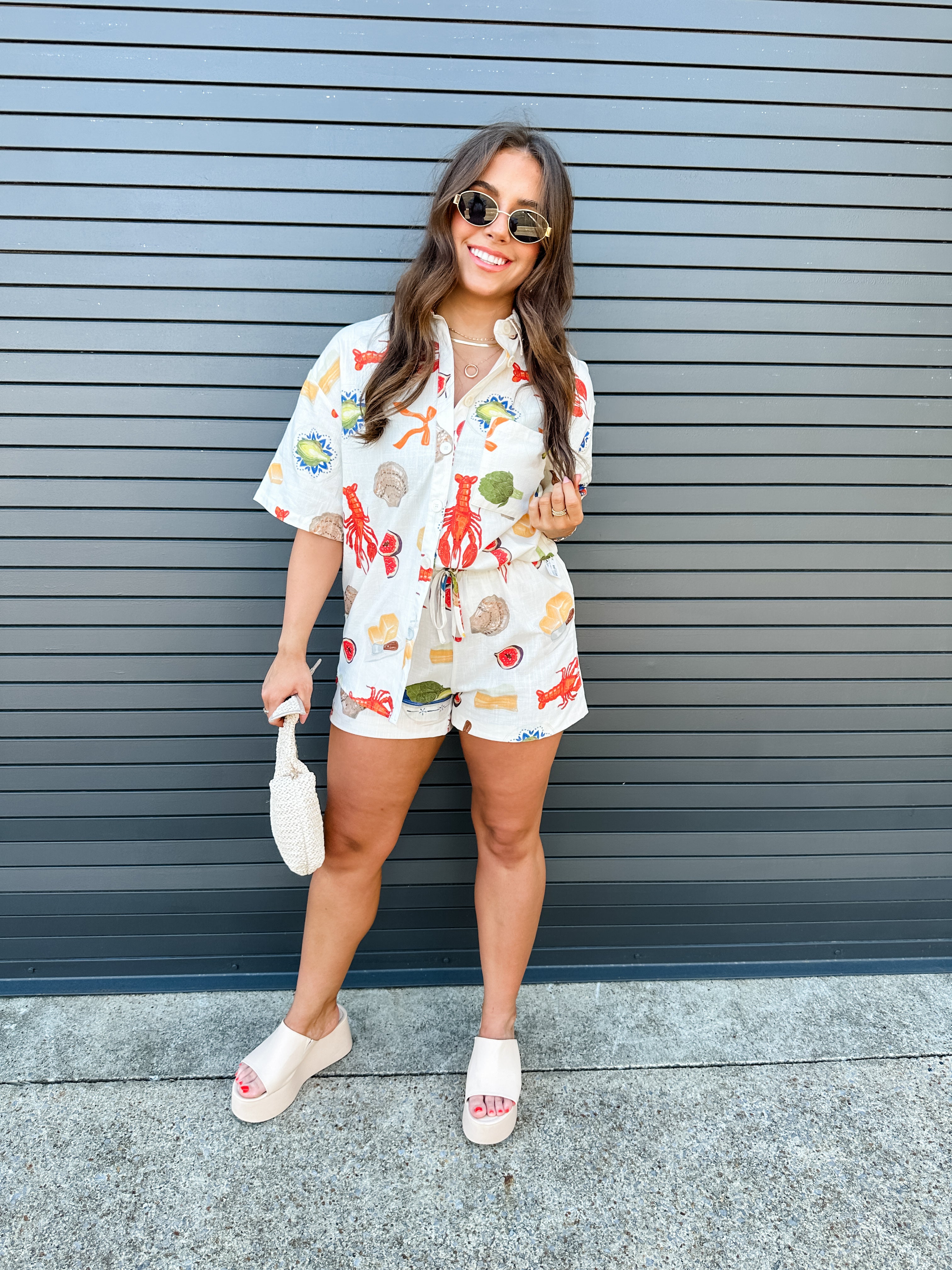 Lobster Print Set Shorts