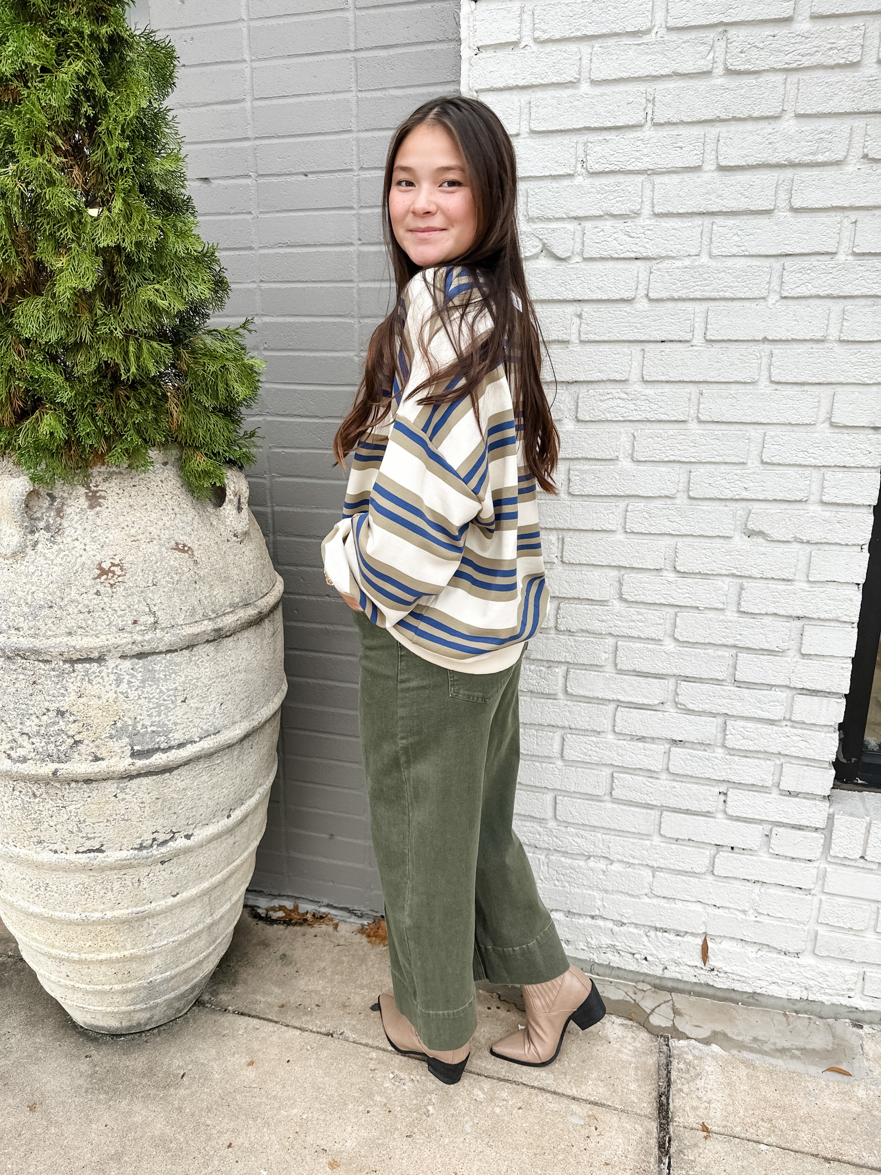 Oversized Stripe Sweatshirt