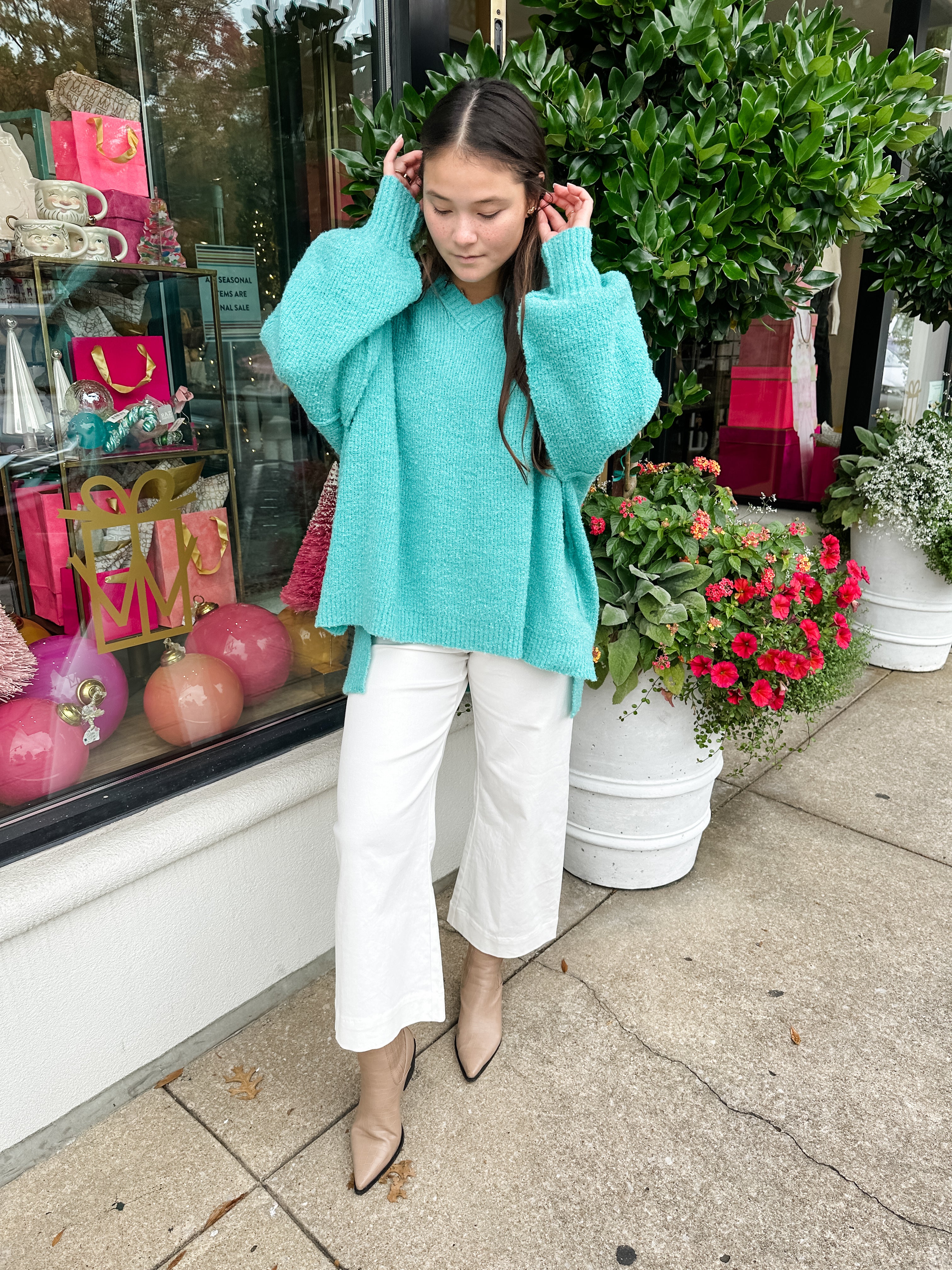 Nubby Oversized Tunic Sweater