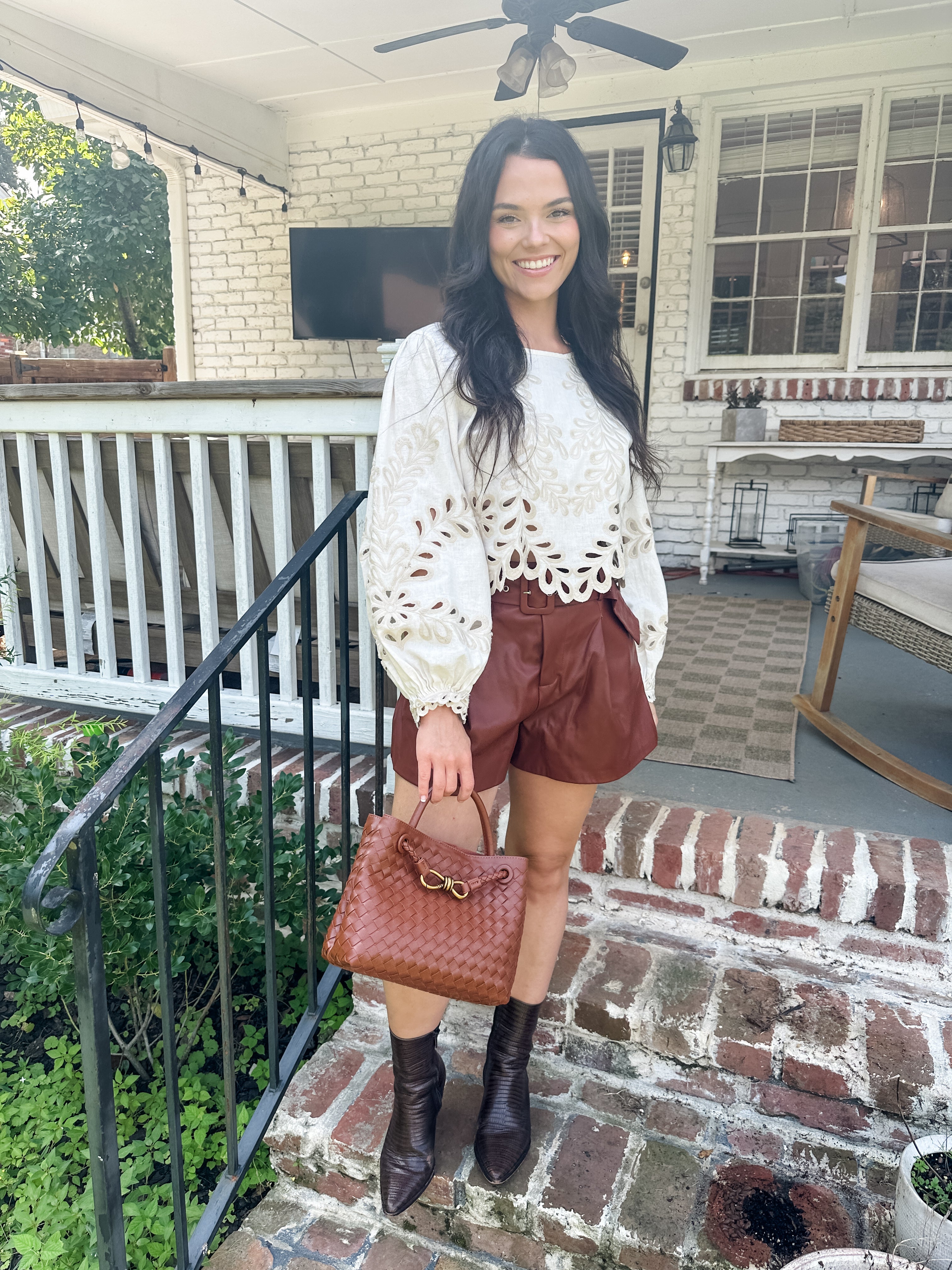 Embroidered Eyelet Top