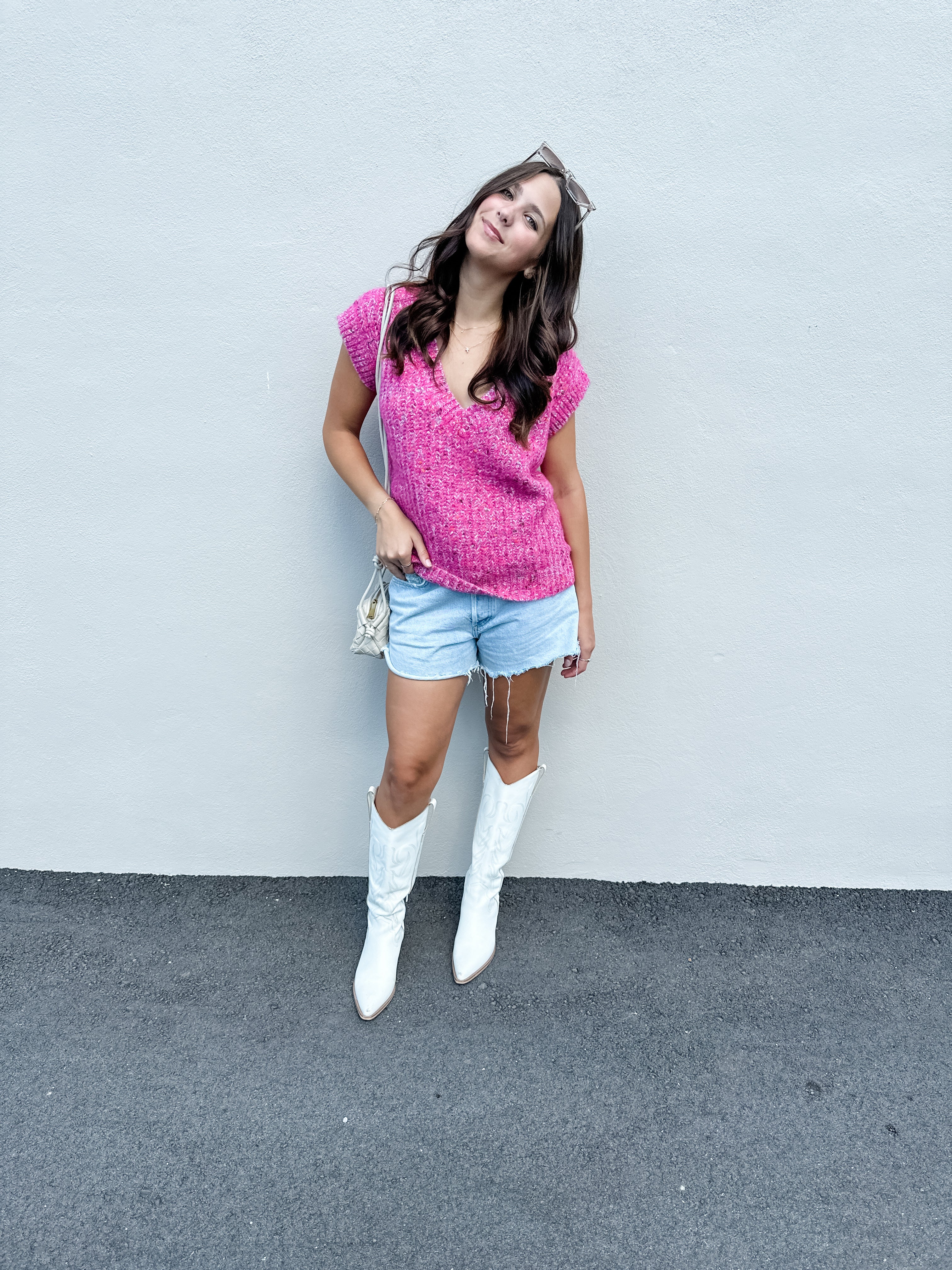 Hot Pink Heathered Sweater Vest