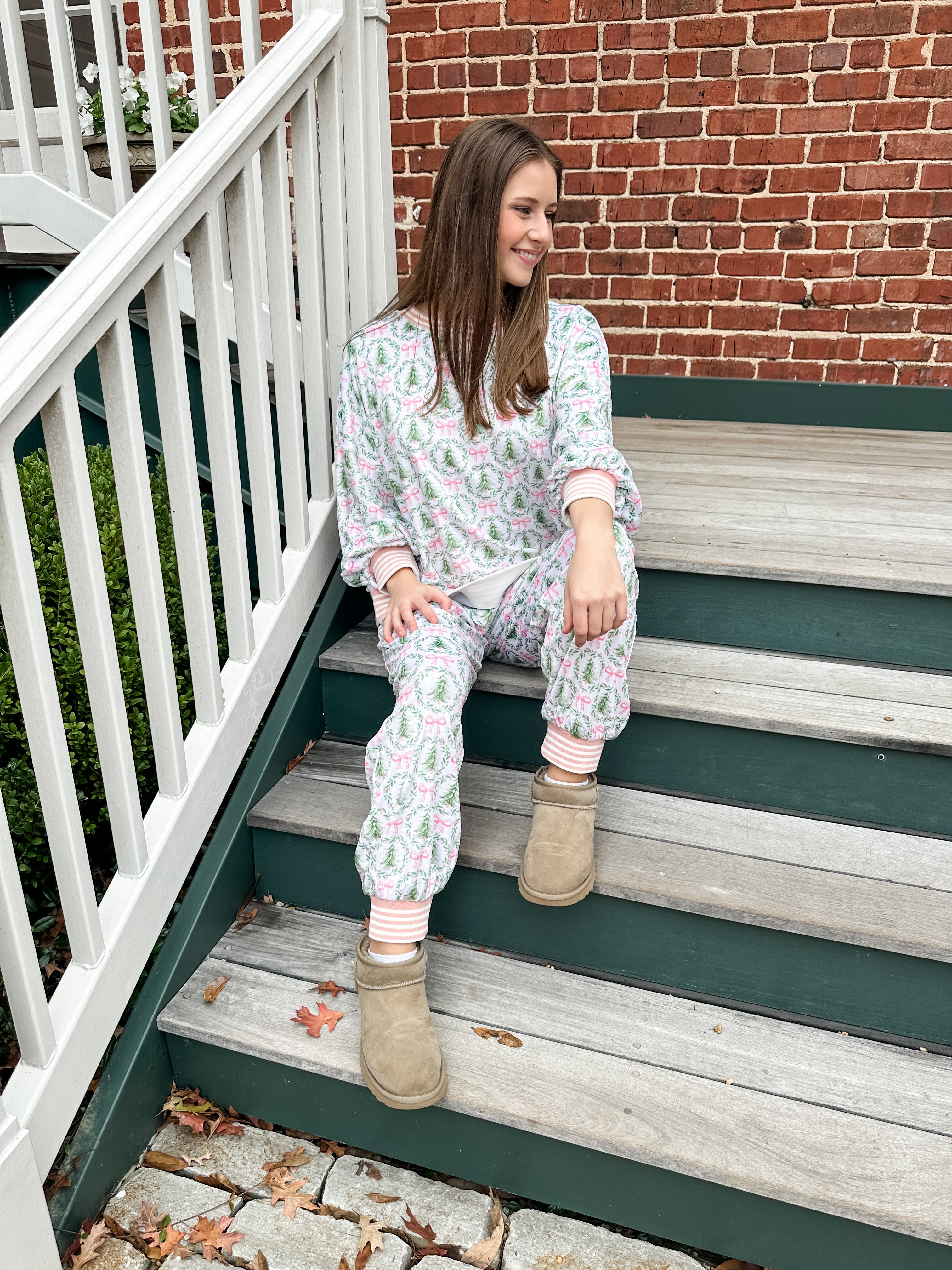 Knit Christmas Wreath Pajama Sweatshirt