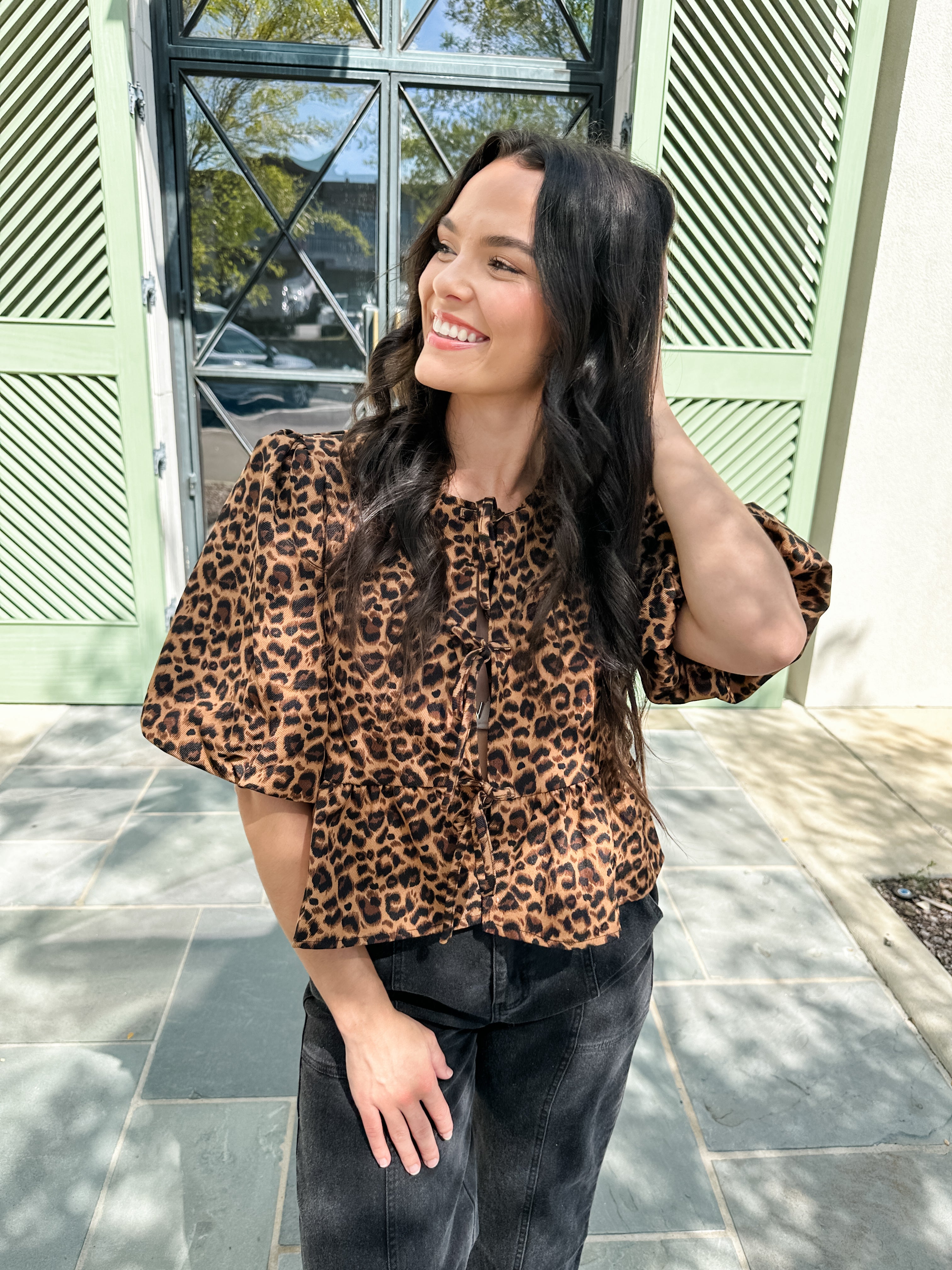 Tie Front Leopard Top