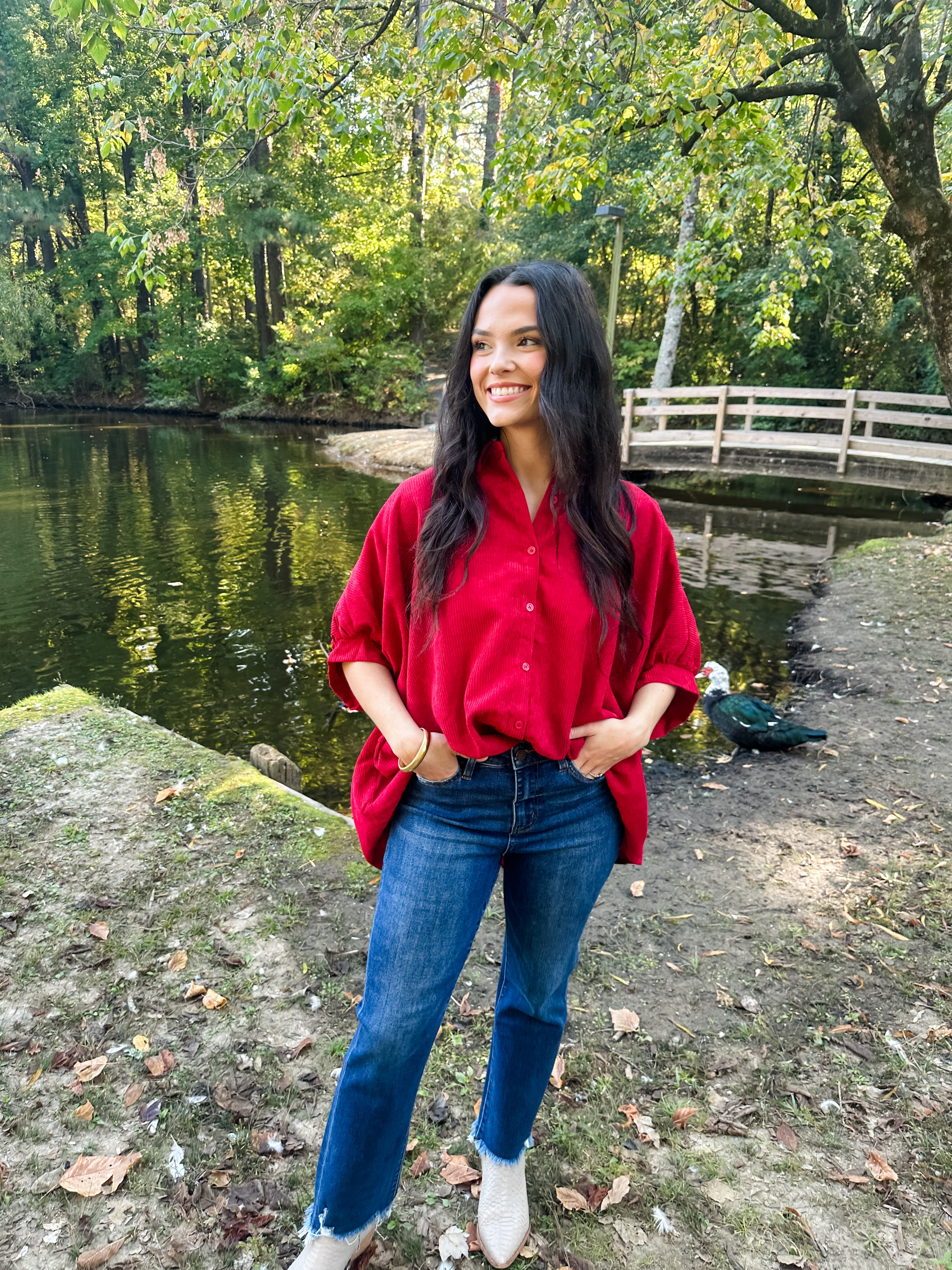 Corduroy Button Down Top