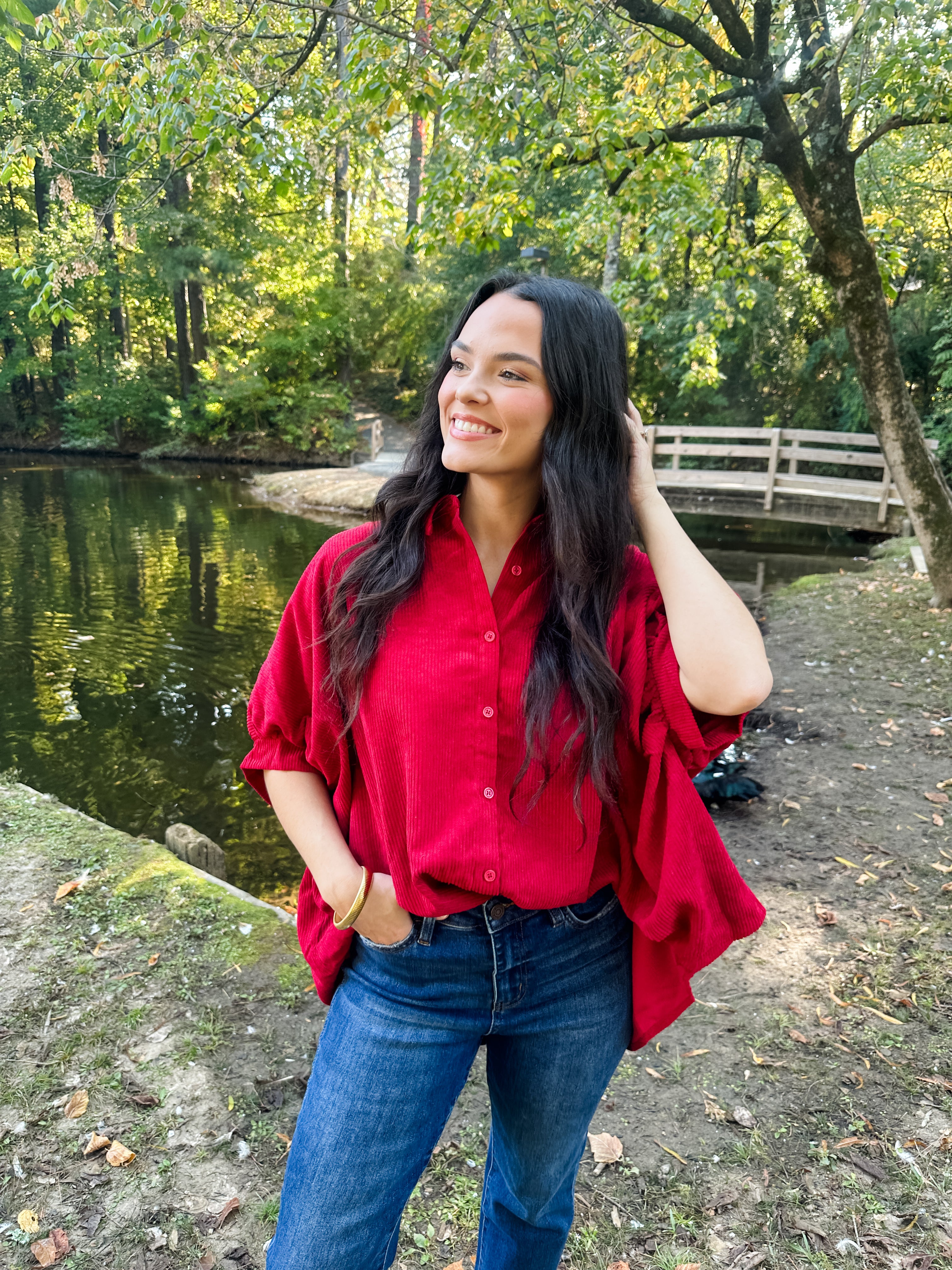 Corduroy Button Down Top