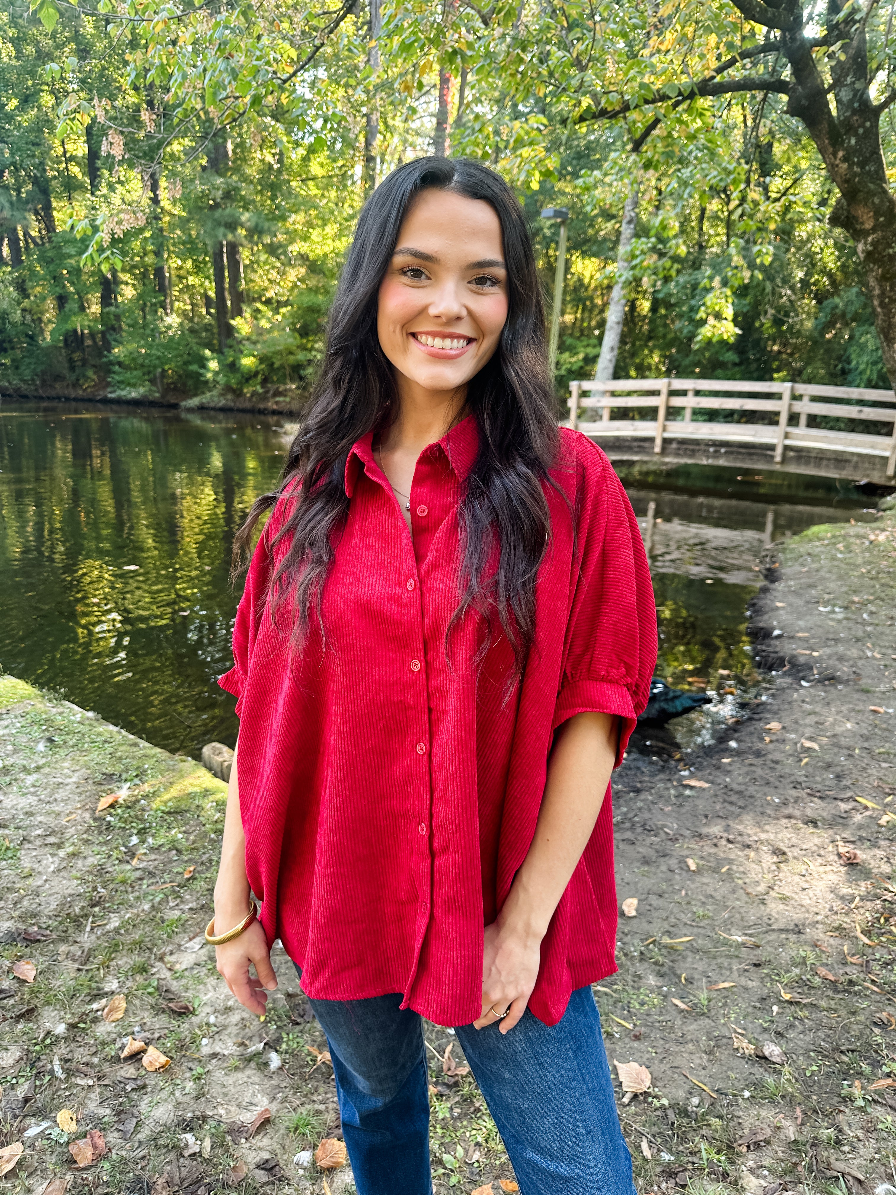 Corduroy Button Down Top