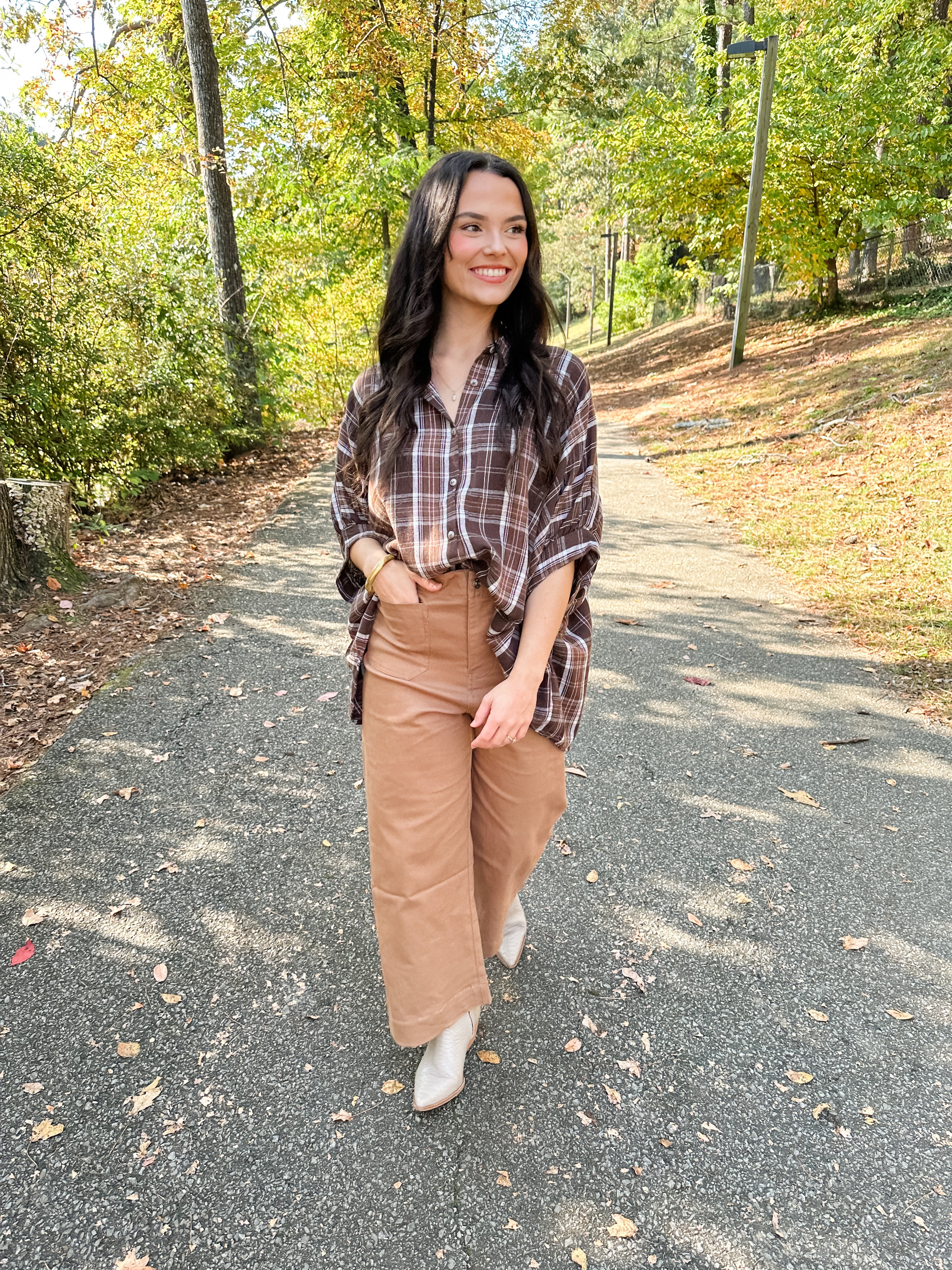 Plaid Button Down Top