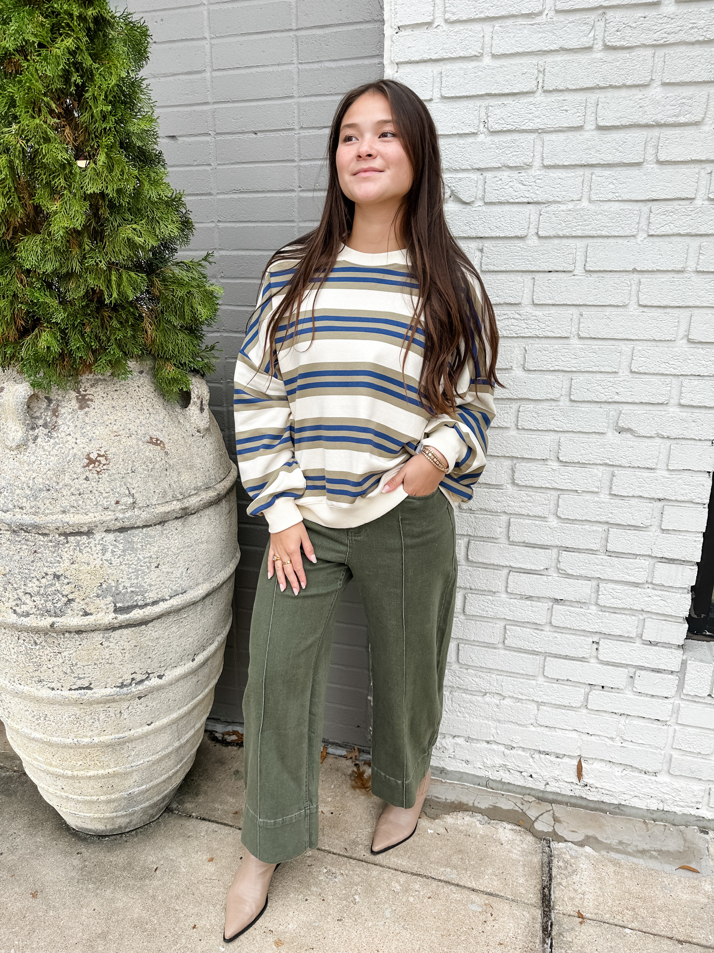 Oversized Stripe Sweatshirt