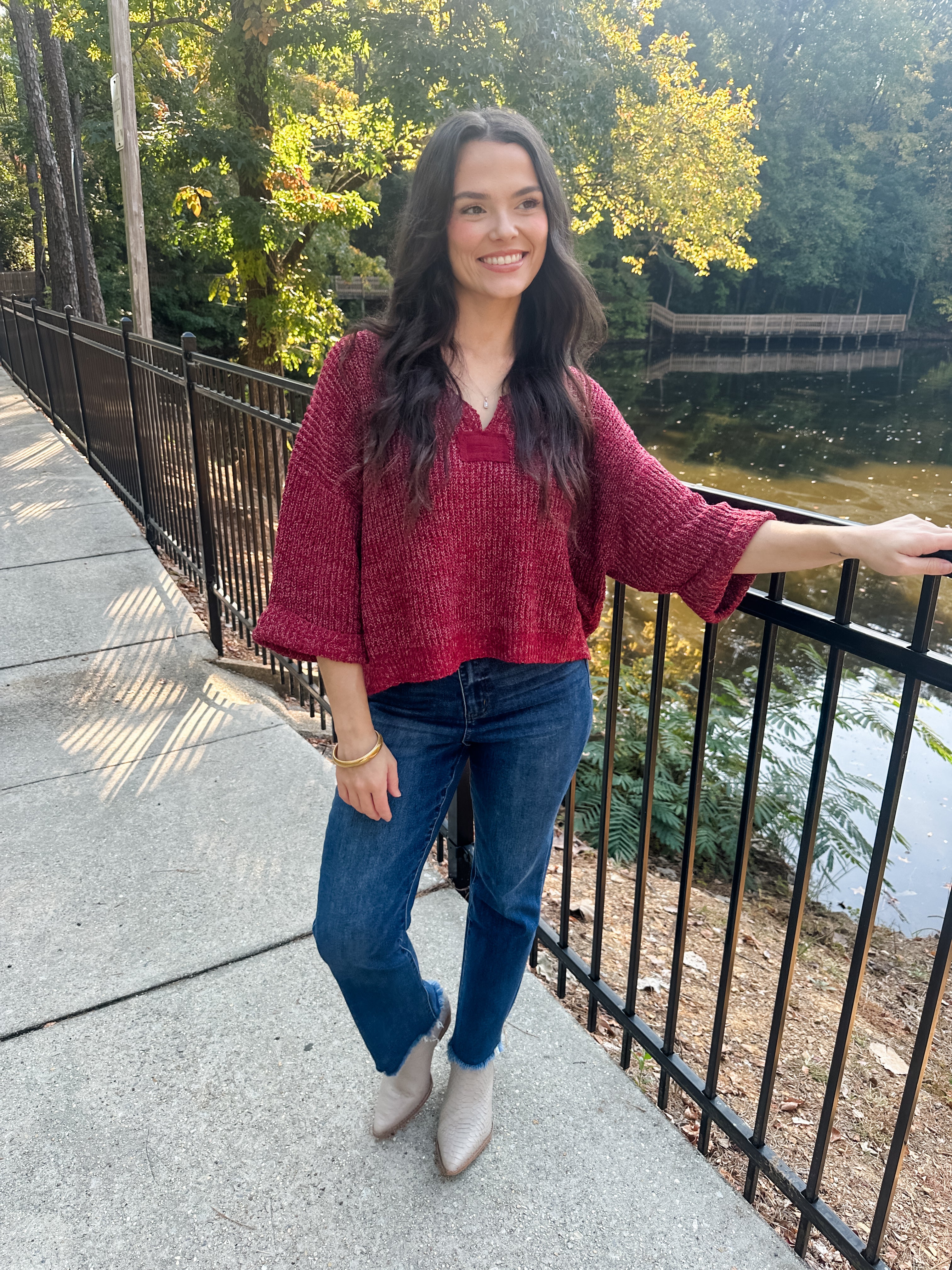 Heathered V-Neck Sweater