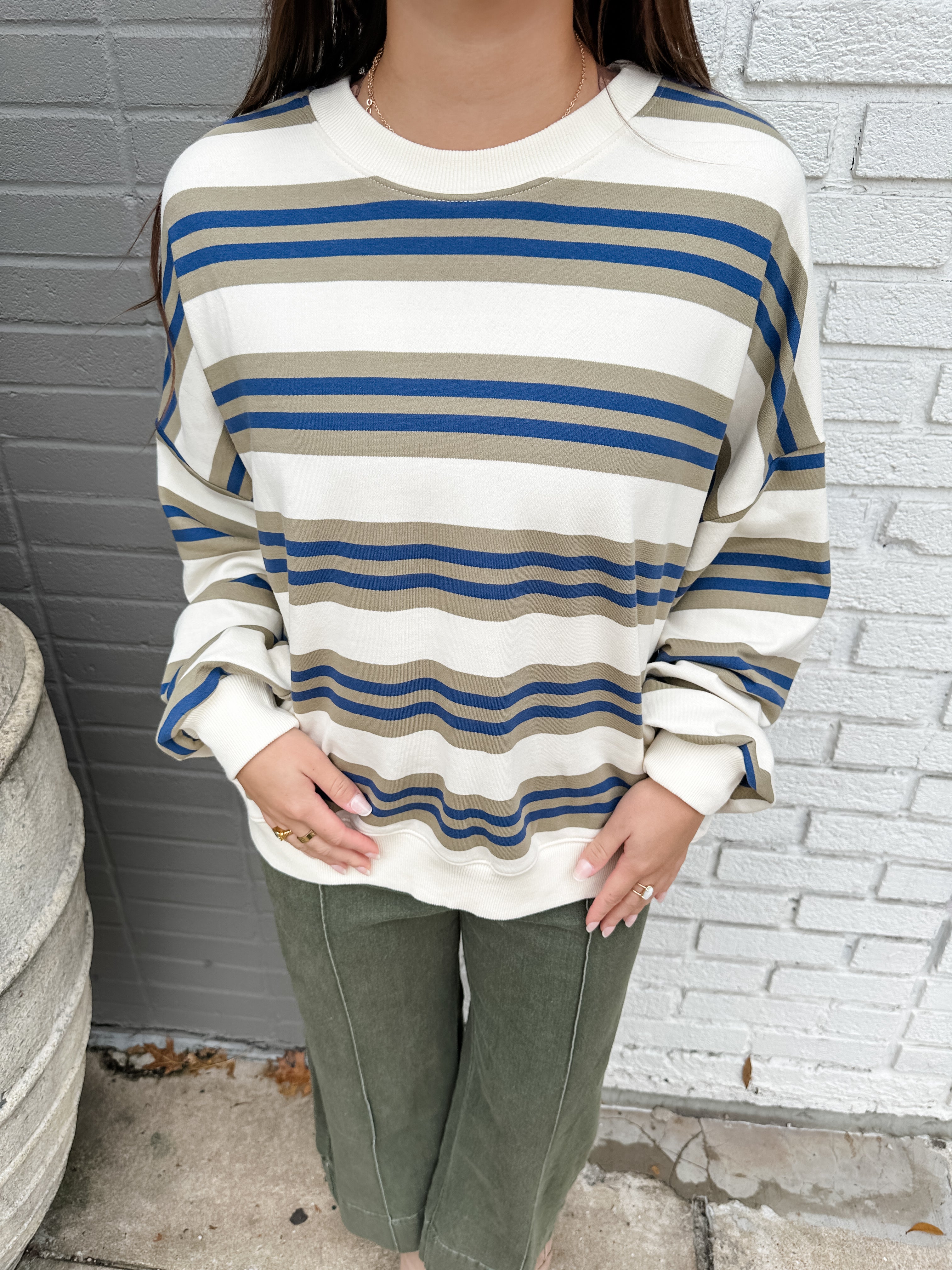 Oversized Stripe Sweatshirt