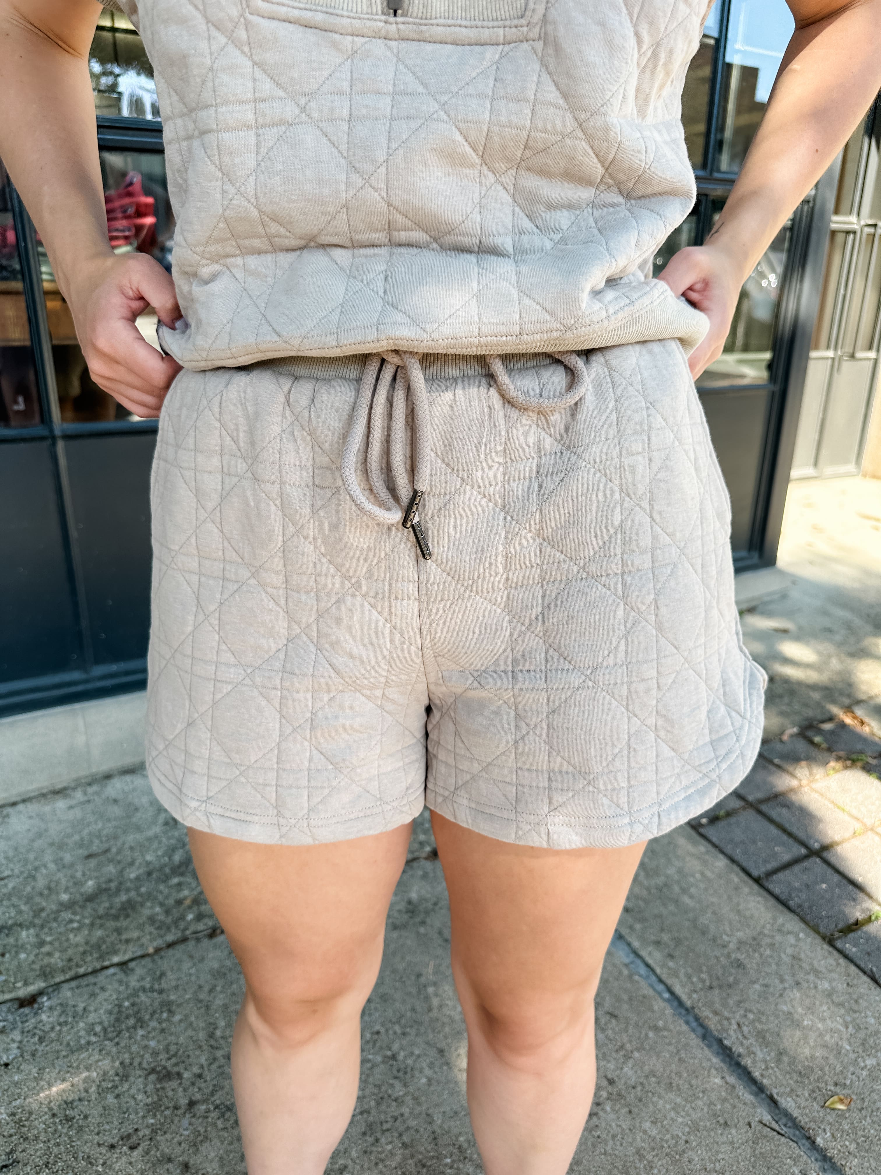 Quilted Lounge Set Shorts