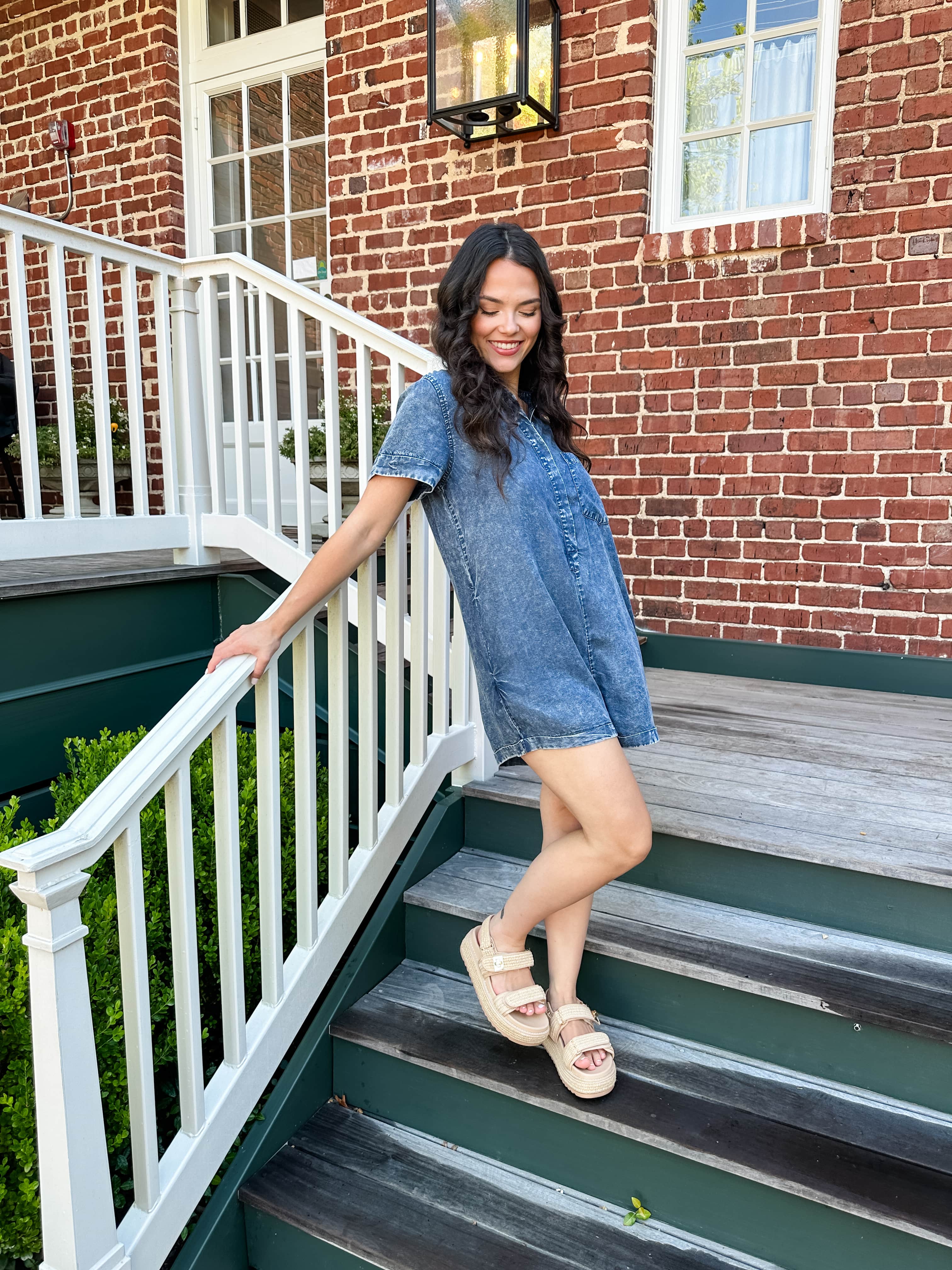 Collared Denim Romper