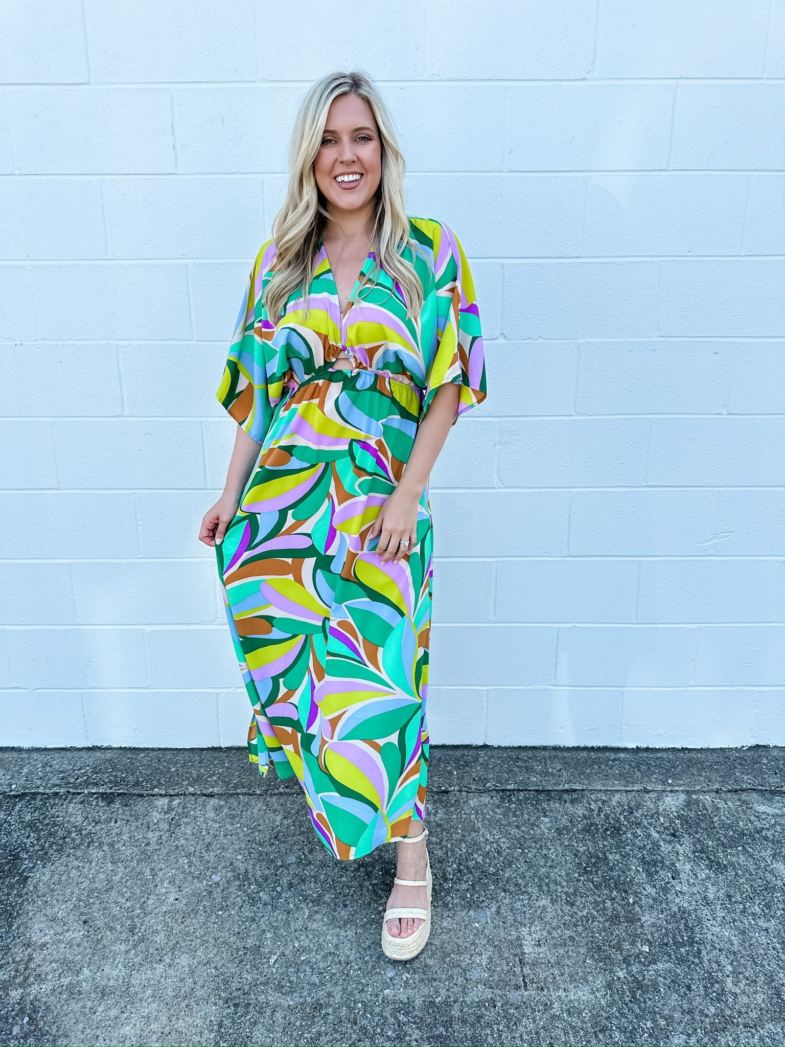 Petal Print Maxi Dress