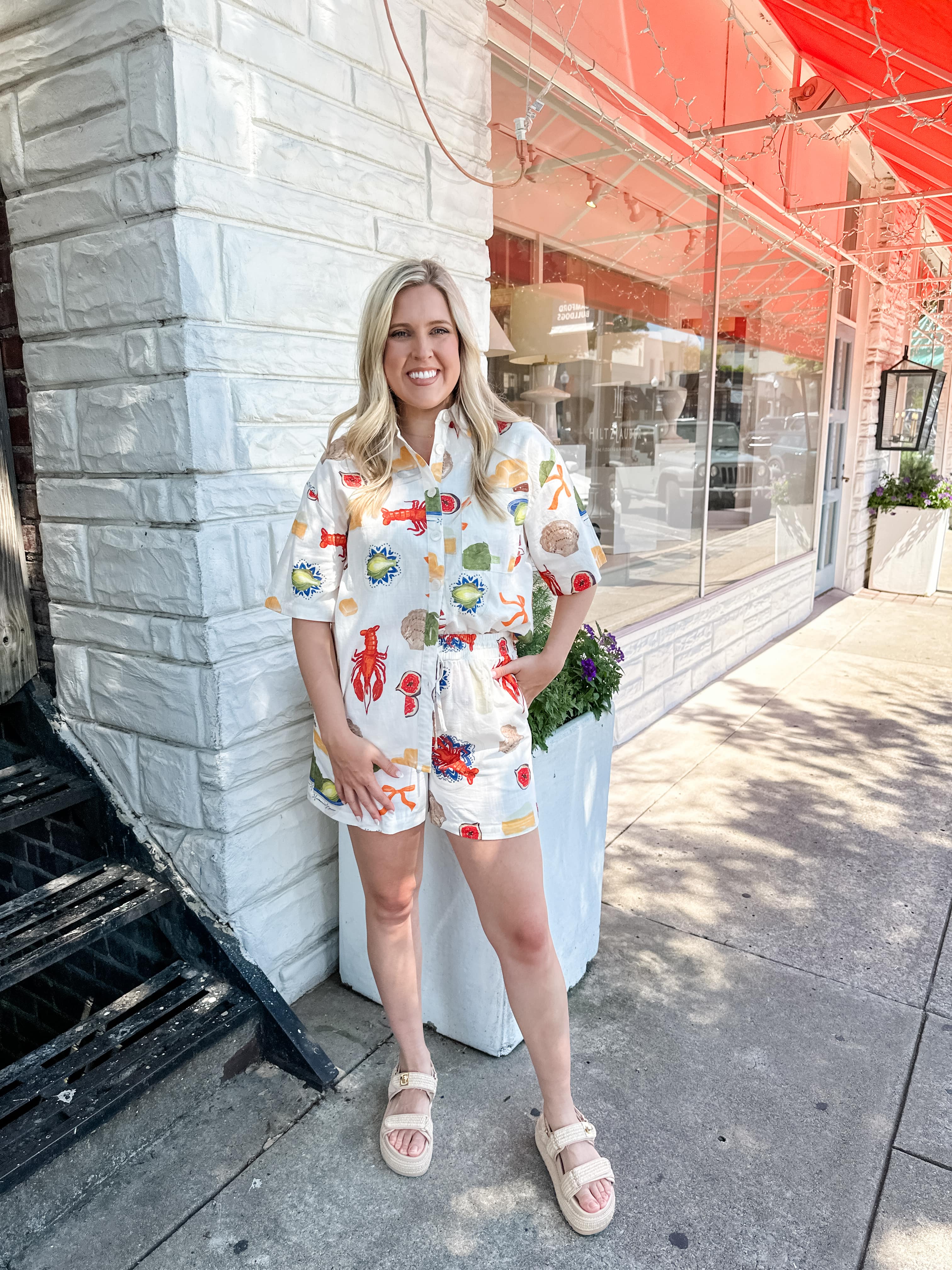 Lobster Print Set Shorts