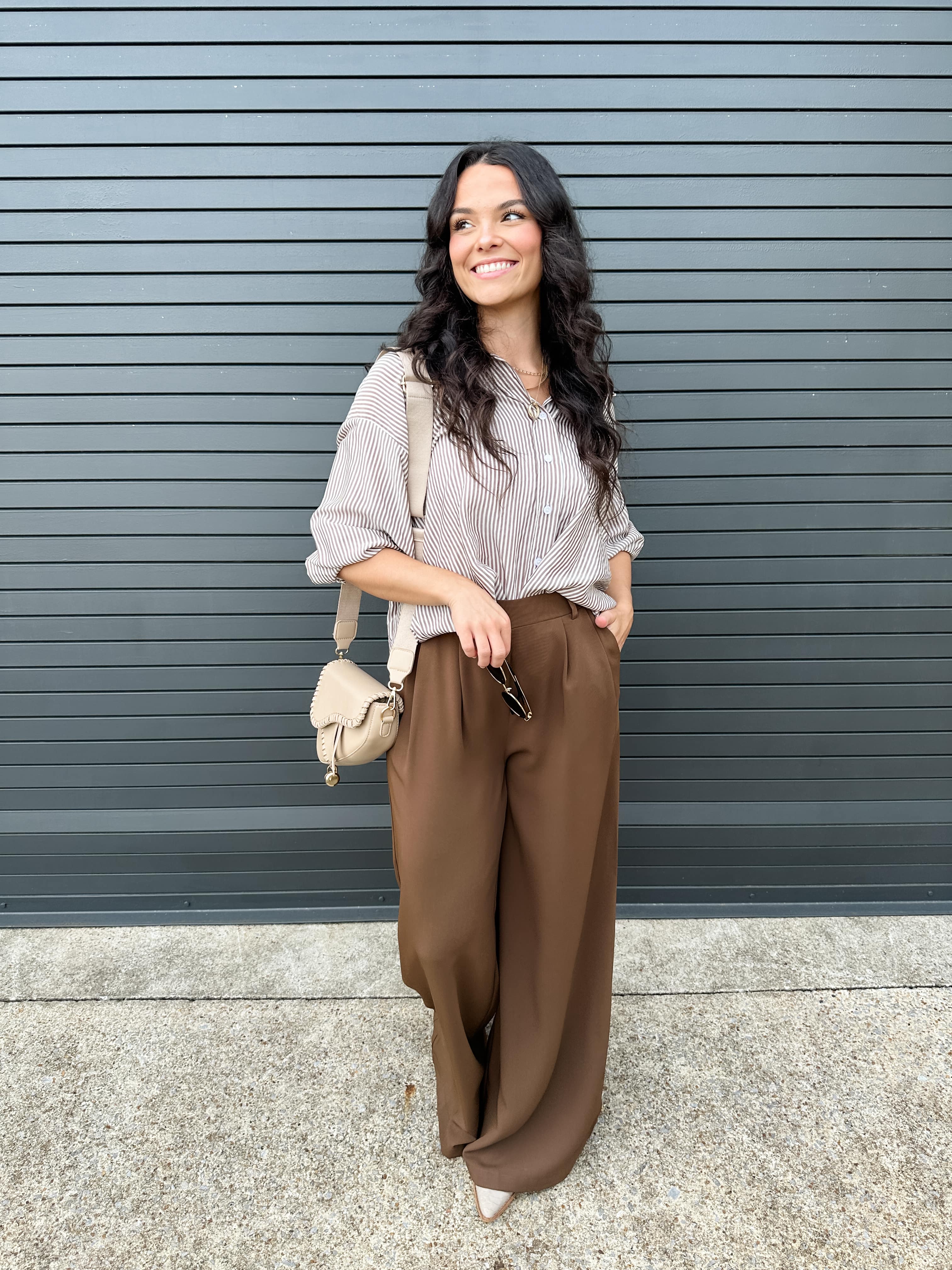 Mini Stripe Button Down Top