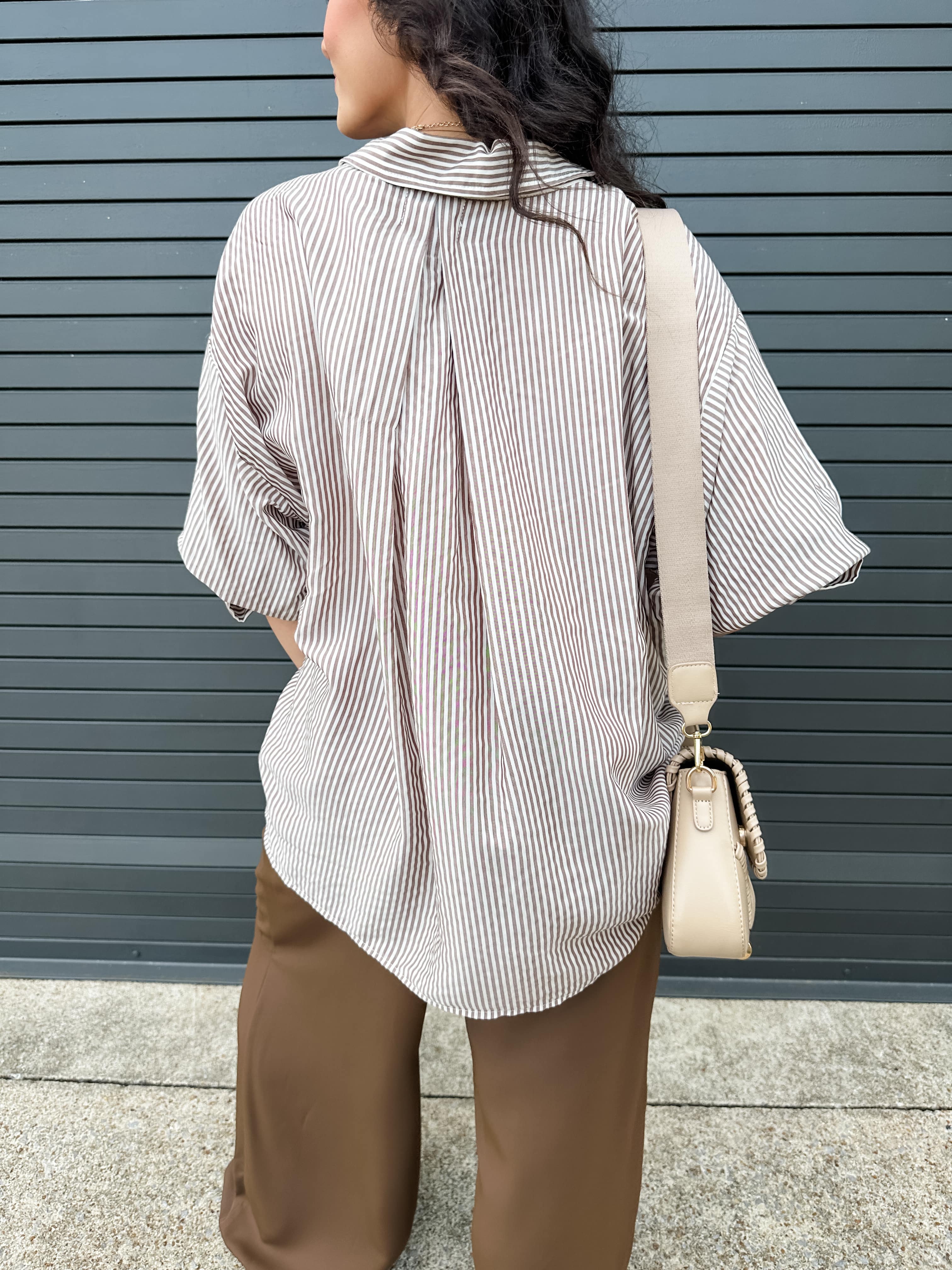 Mini Stripe Button Down Top