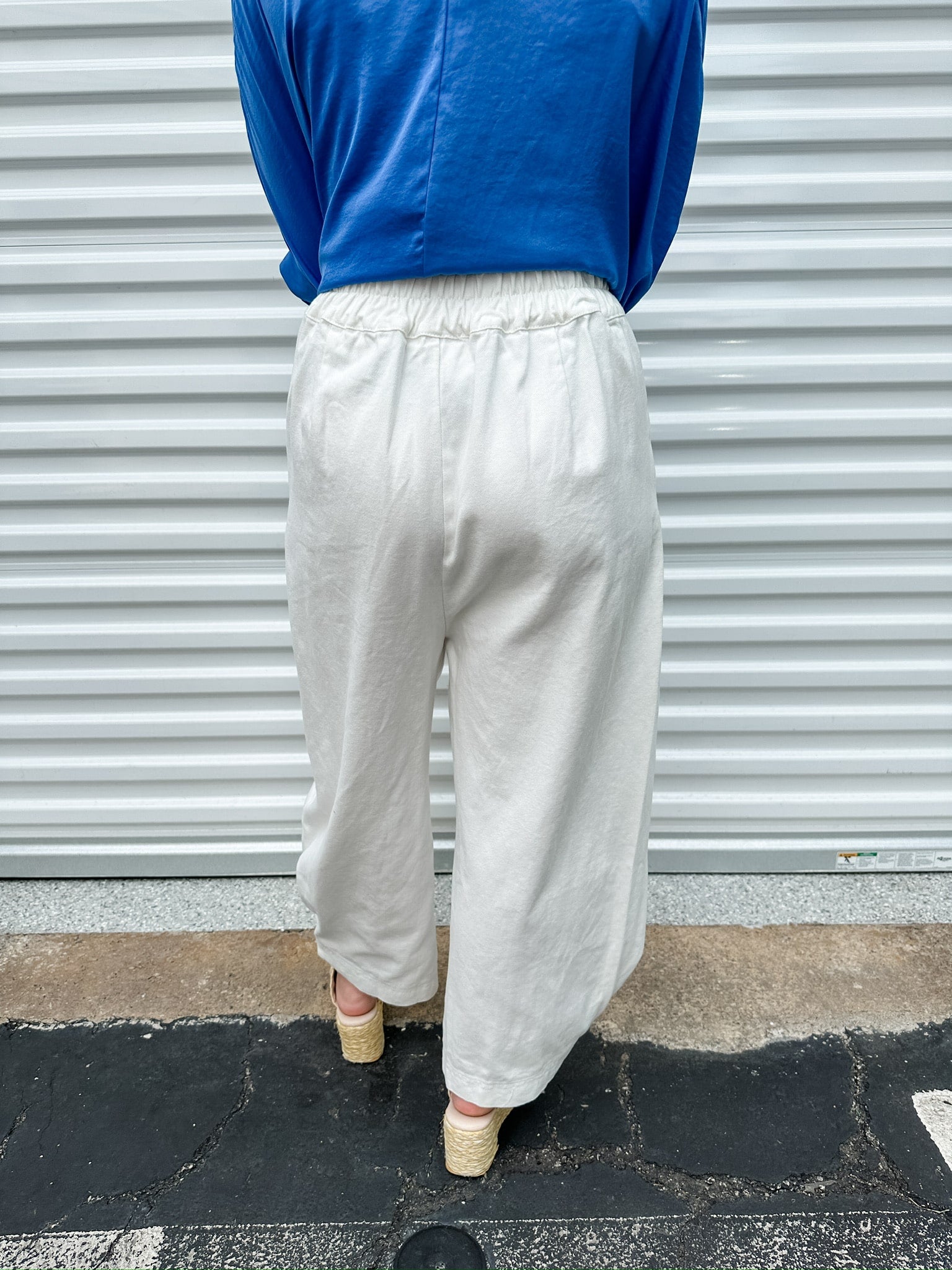 White Denim Barrel Pant