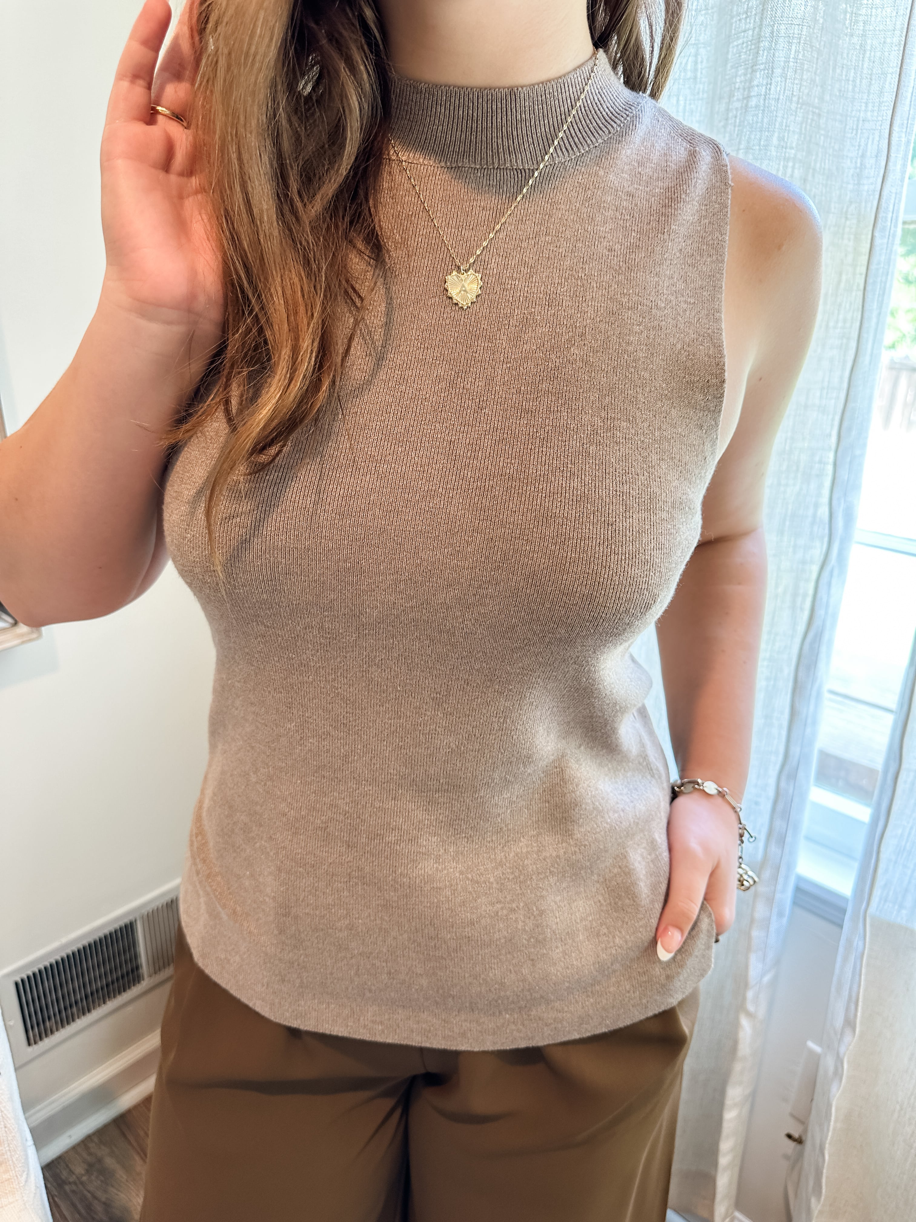 Mock Neck Sweater Tank