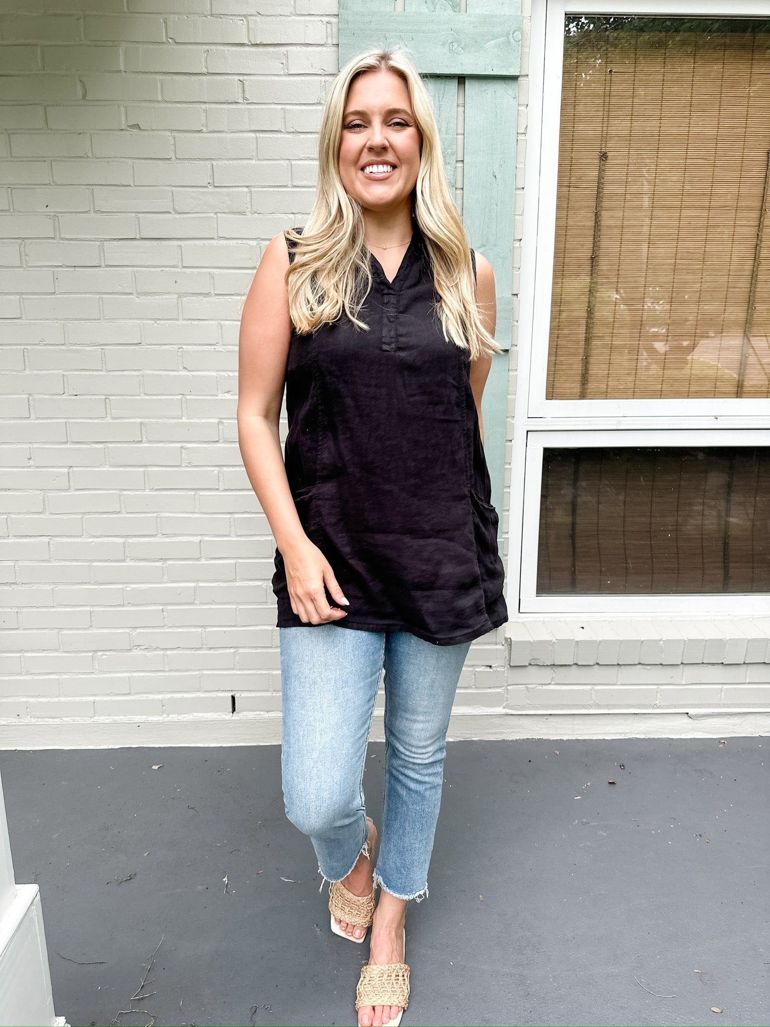 Sleeveless Tunic Linen Top