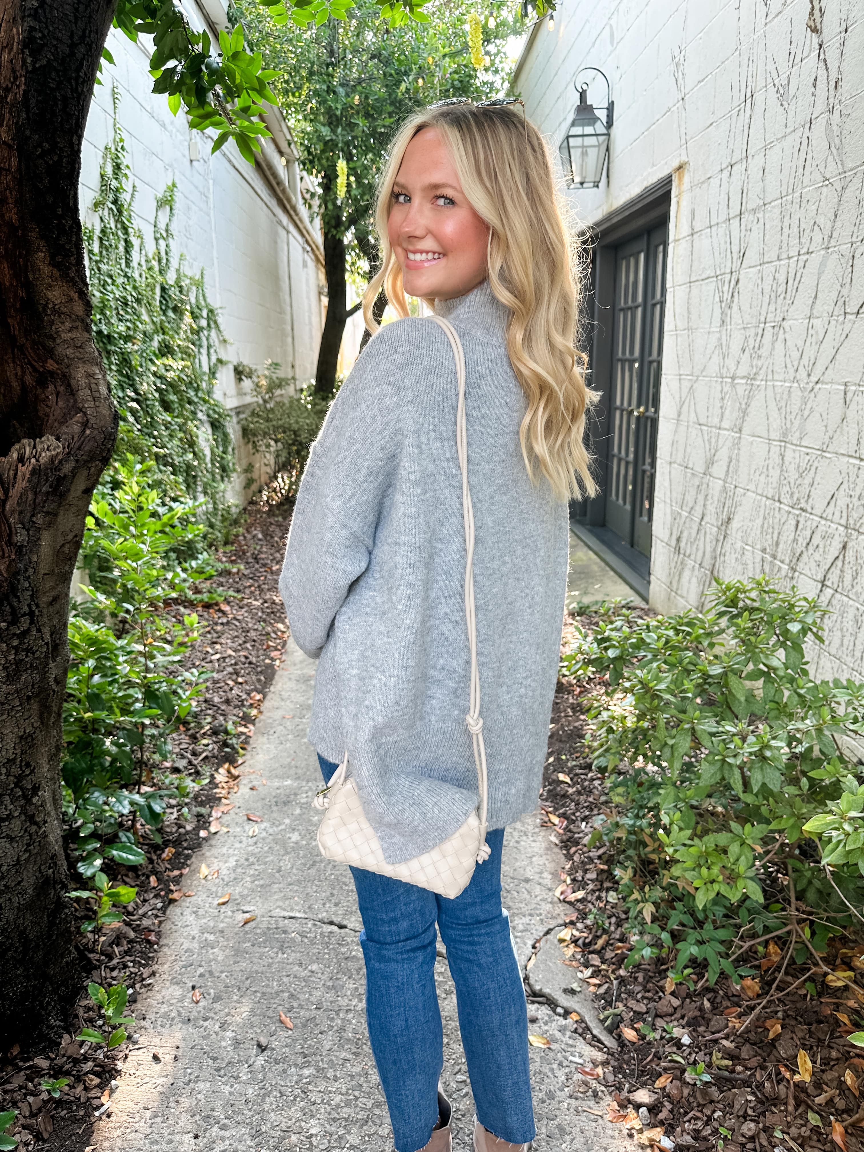 Mock Neck Tunic Sweater