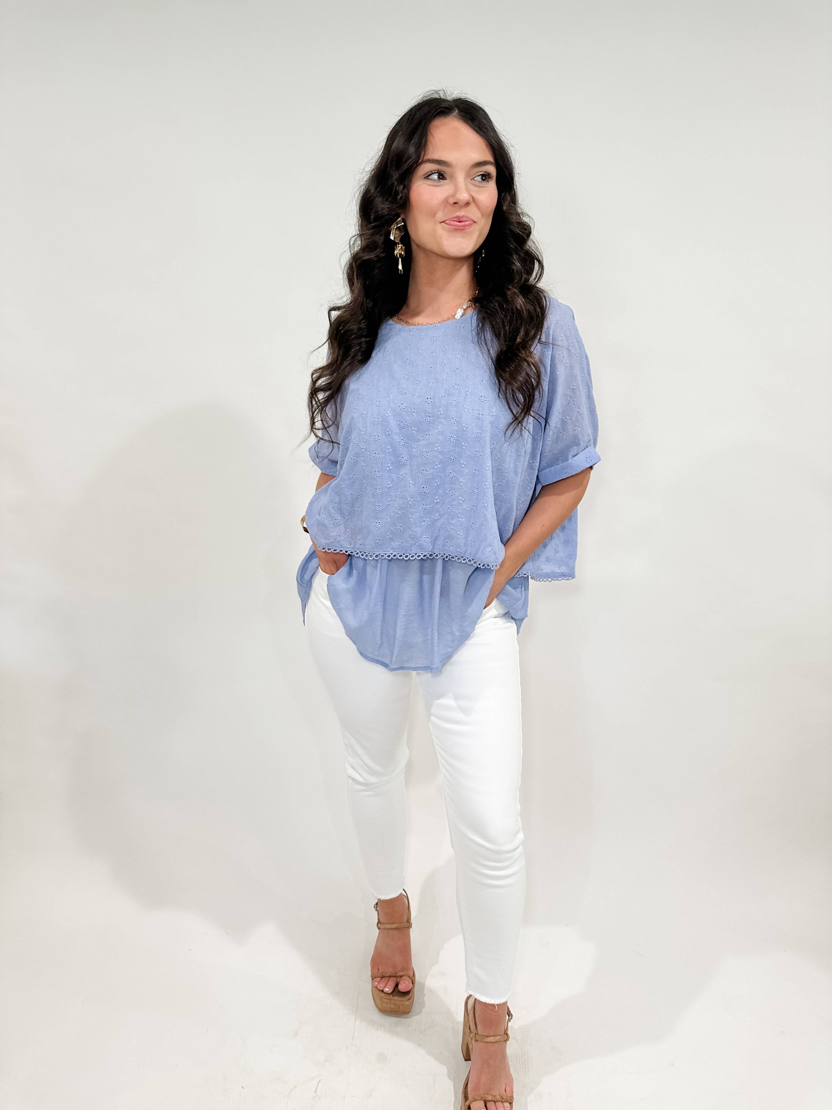 Two Layered Eyelet Top