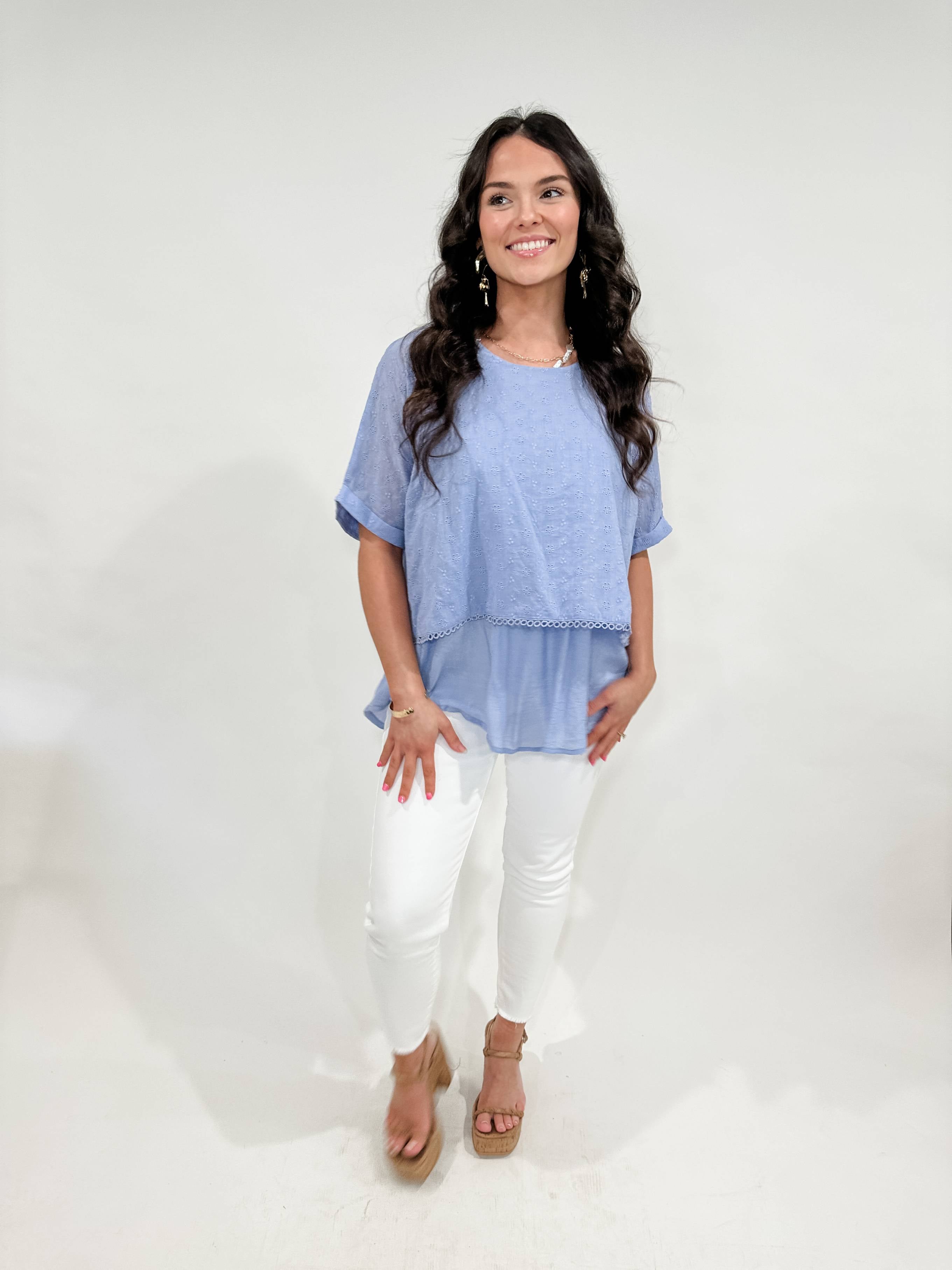 Two Layered Eyelet Top