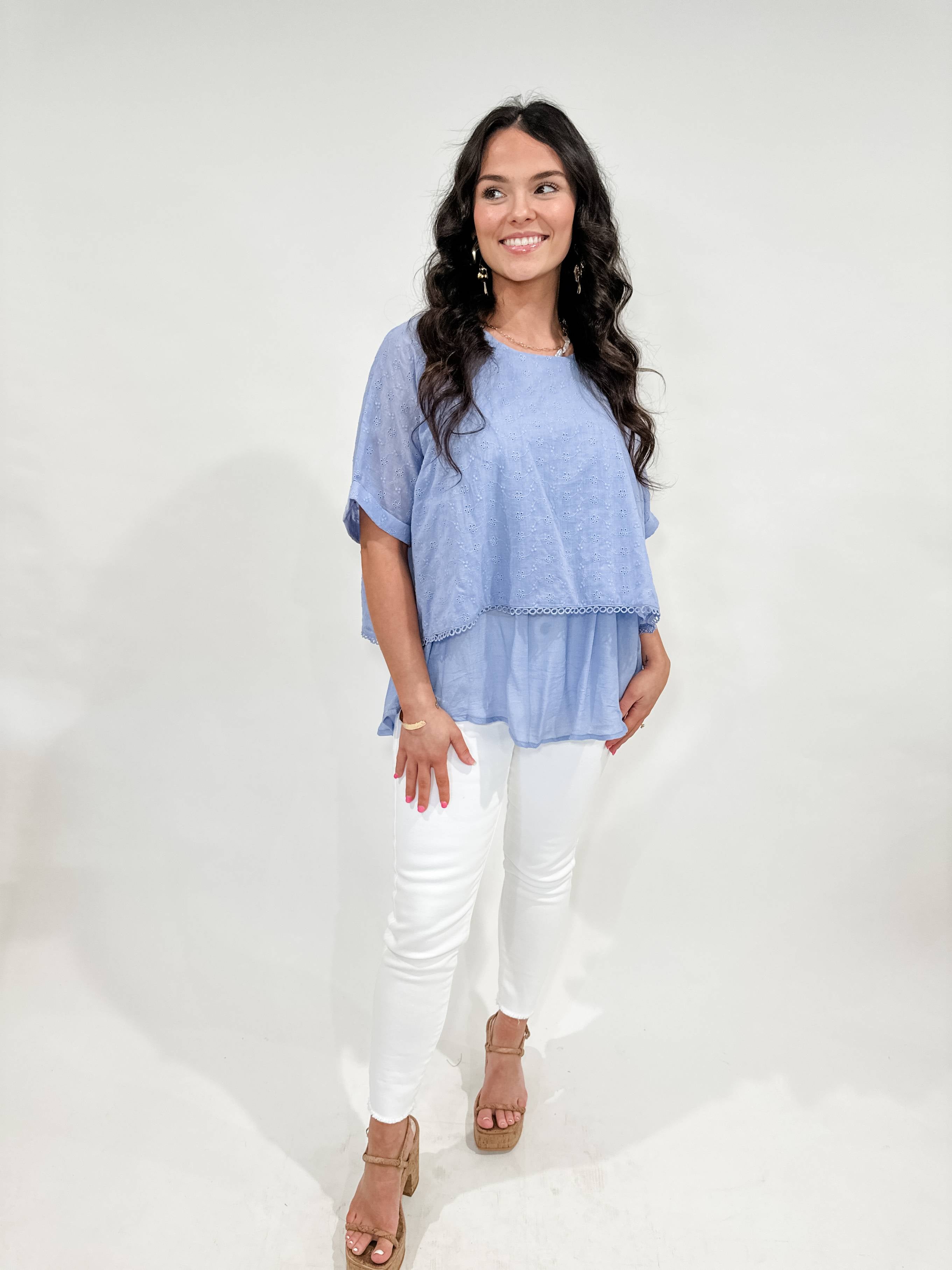 Two Layered Eyelet Top