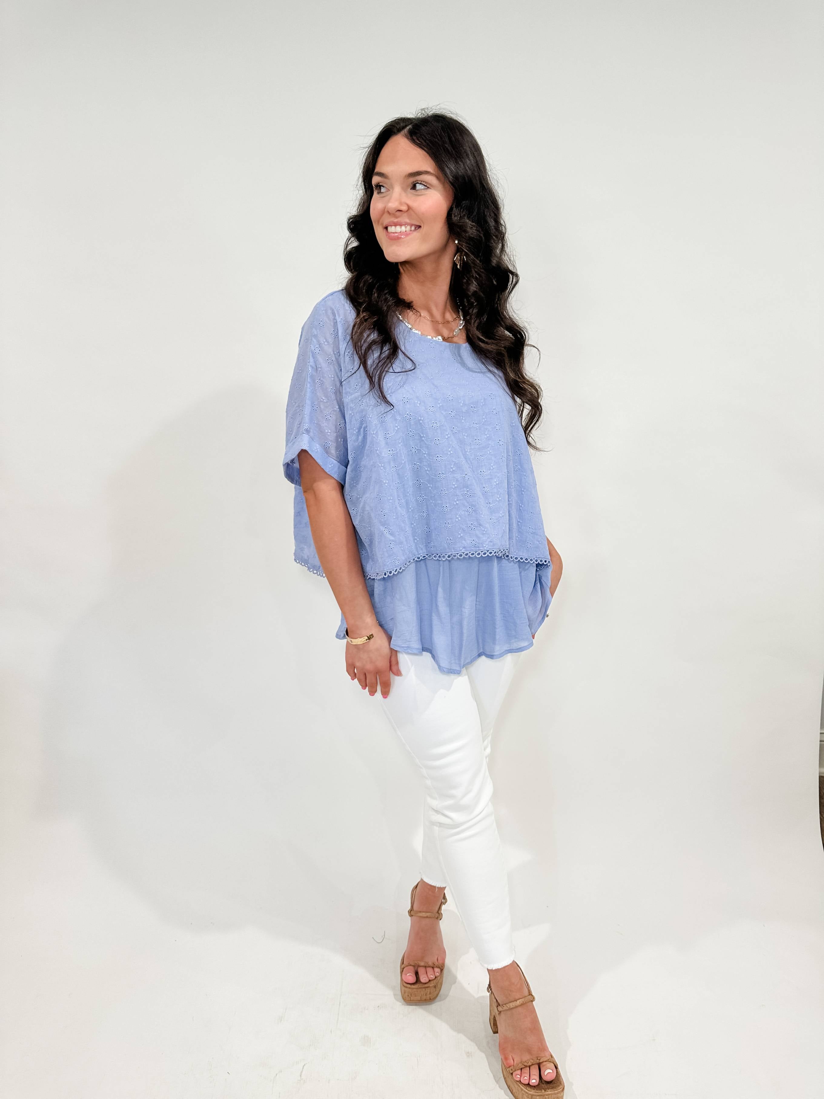 Two Layered Eyelet Top