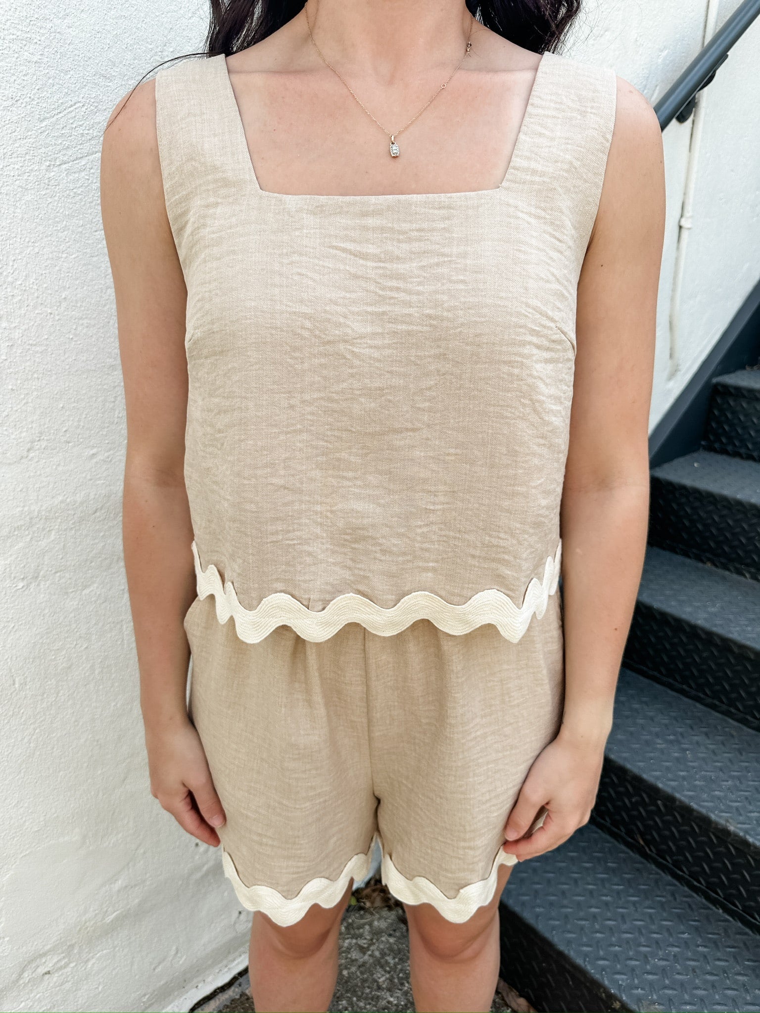 Sleeveless Ricrac Top