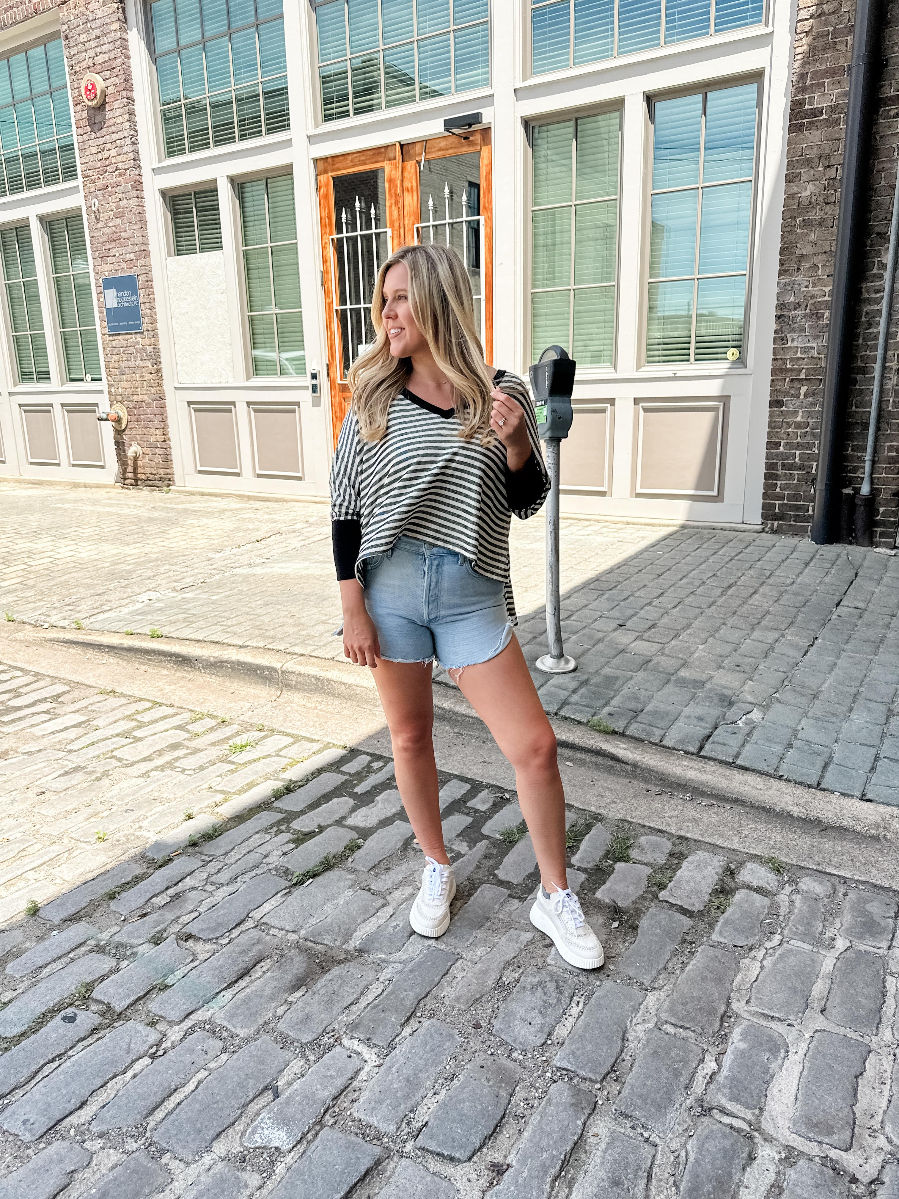 High Low Oversized Stripe Top