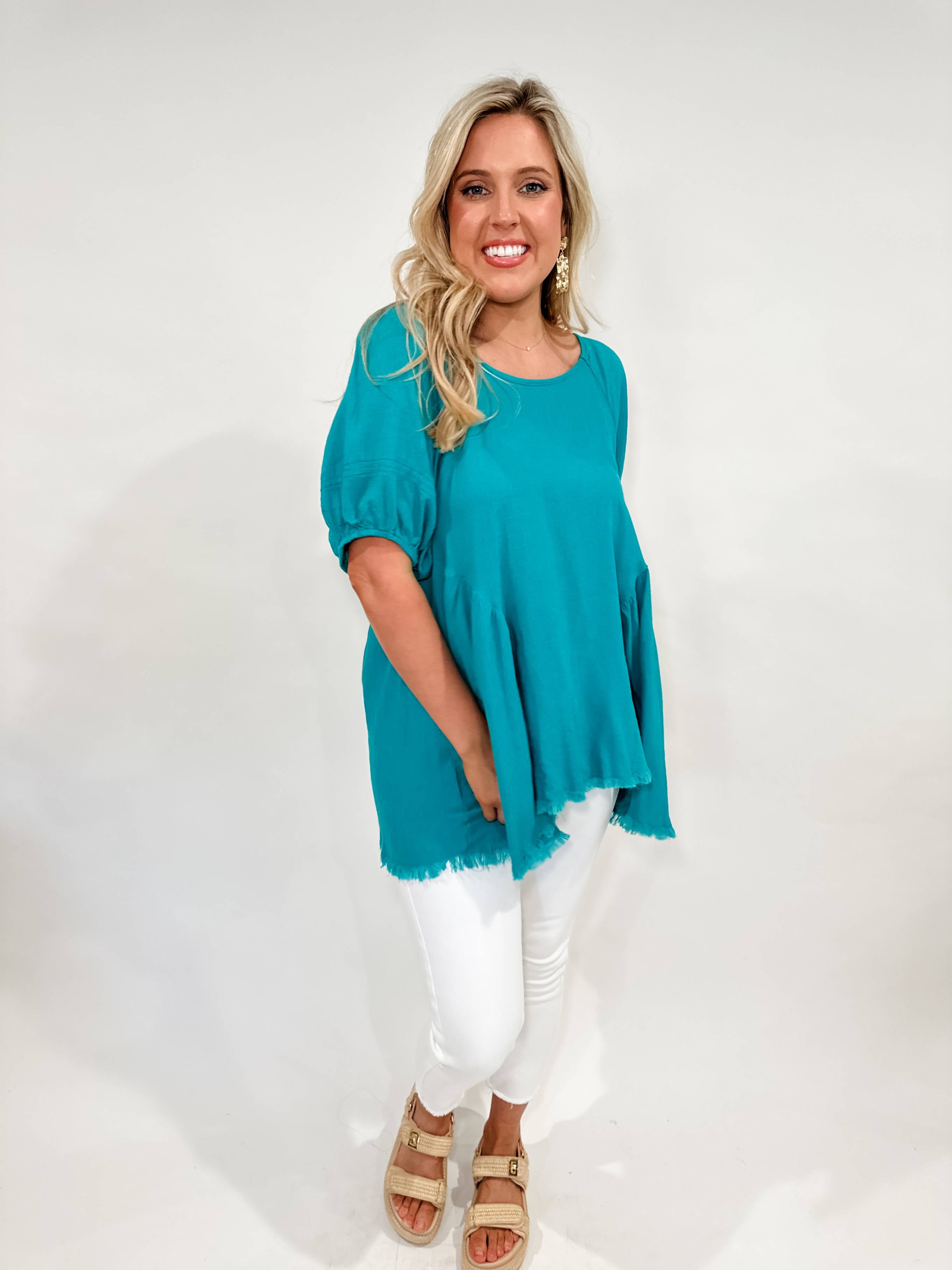 Linen Swing Puff Sleeve Top