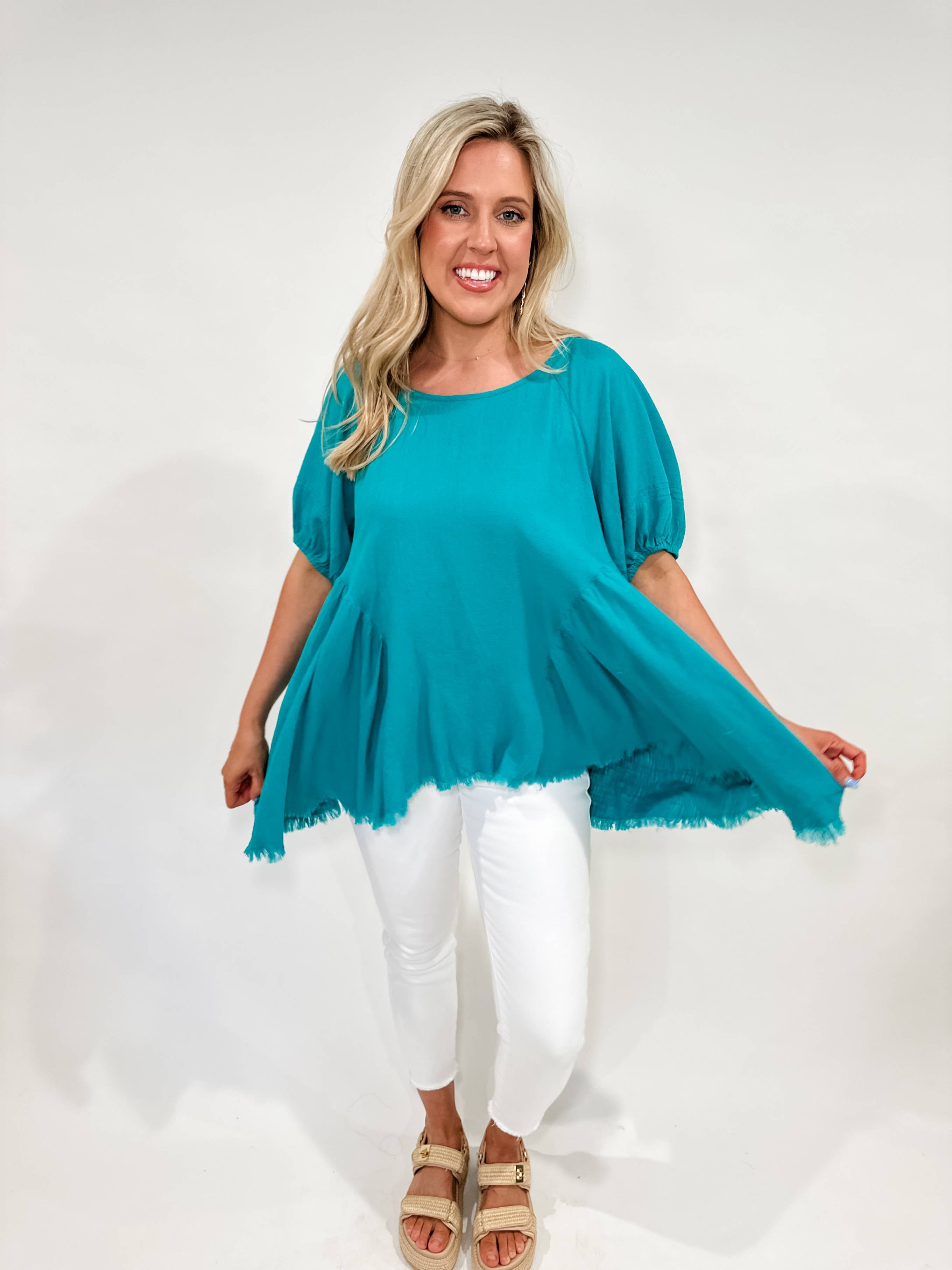 Linen Swing Puff Sleeve Top