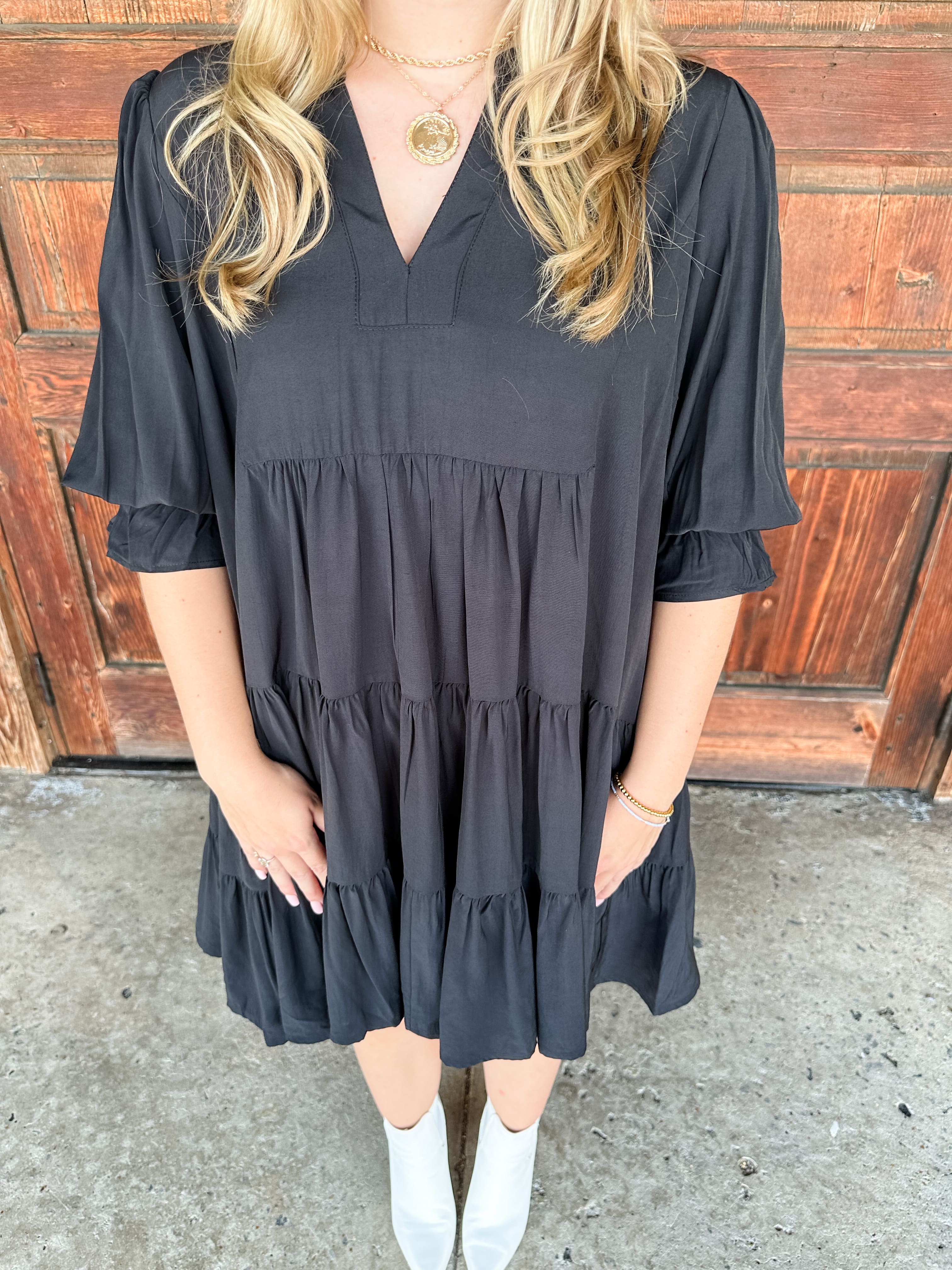 Tiered V-Neck Dress