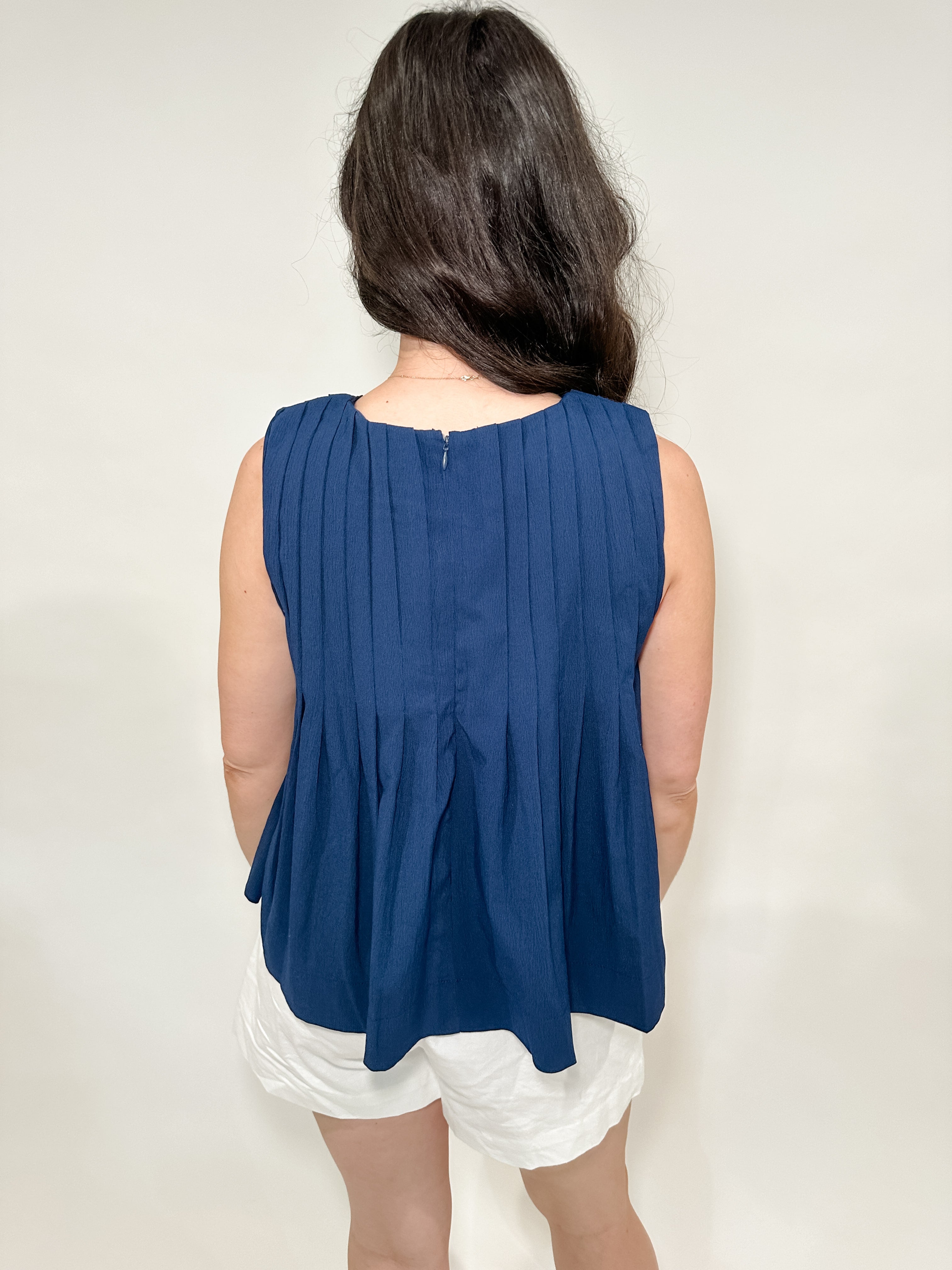 Sleeveless Tucked Top