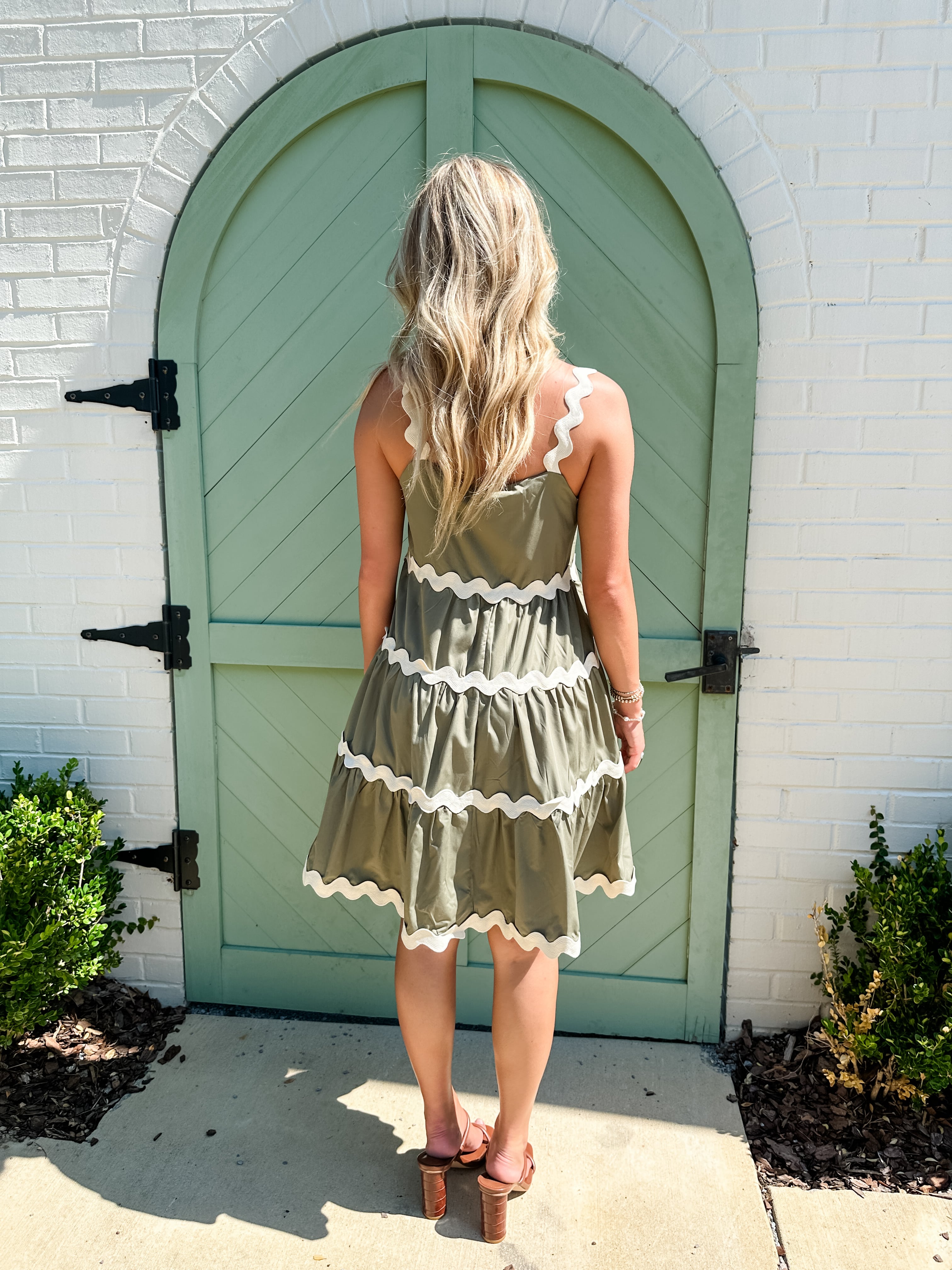 Sleeveless Tiered Ric Rac Dress