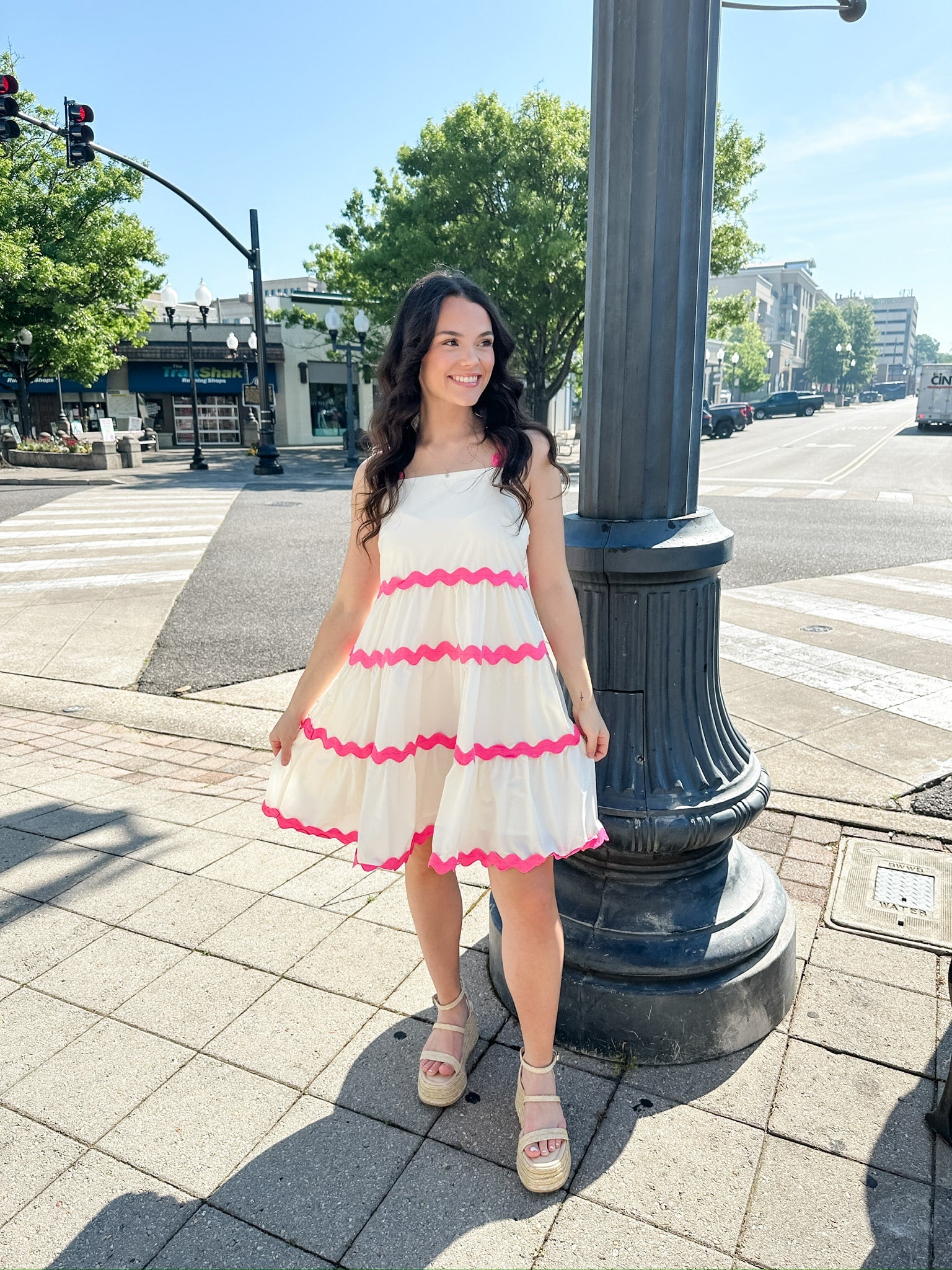 Sleeveless Tiered Ric Rac Dress