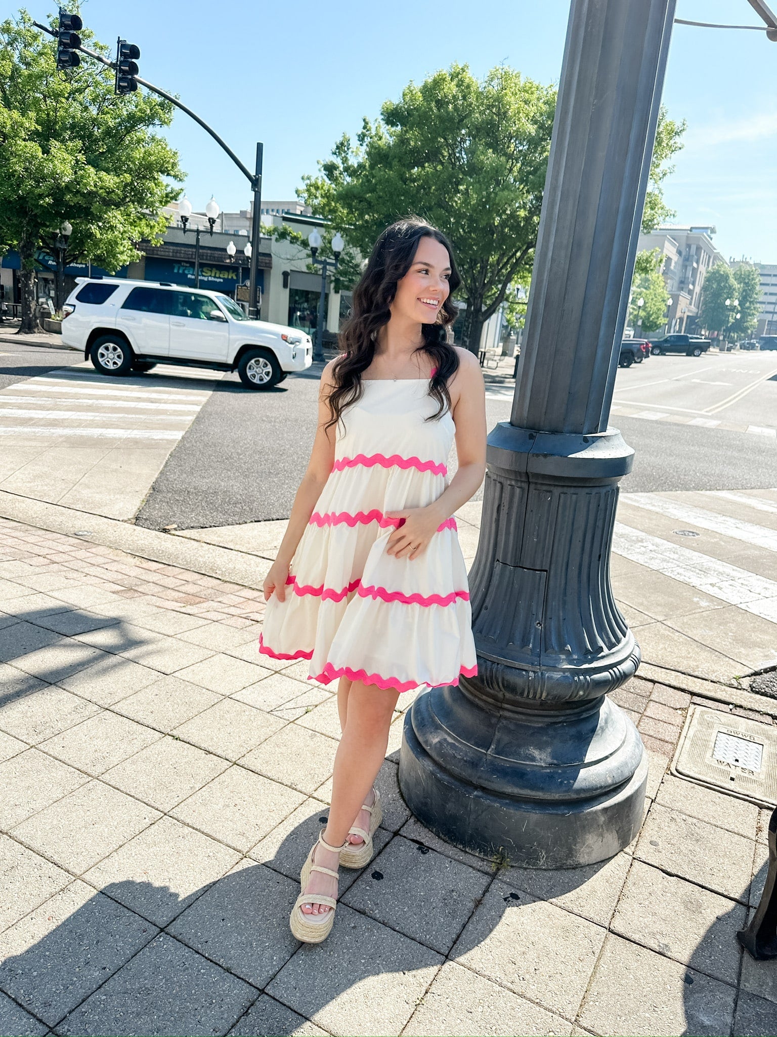 Sleeveless Tiered Ric Rac Dress