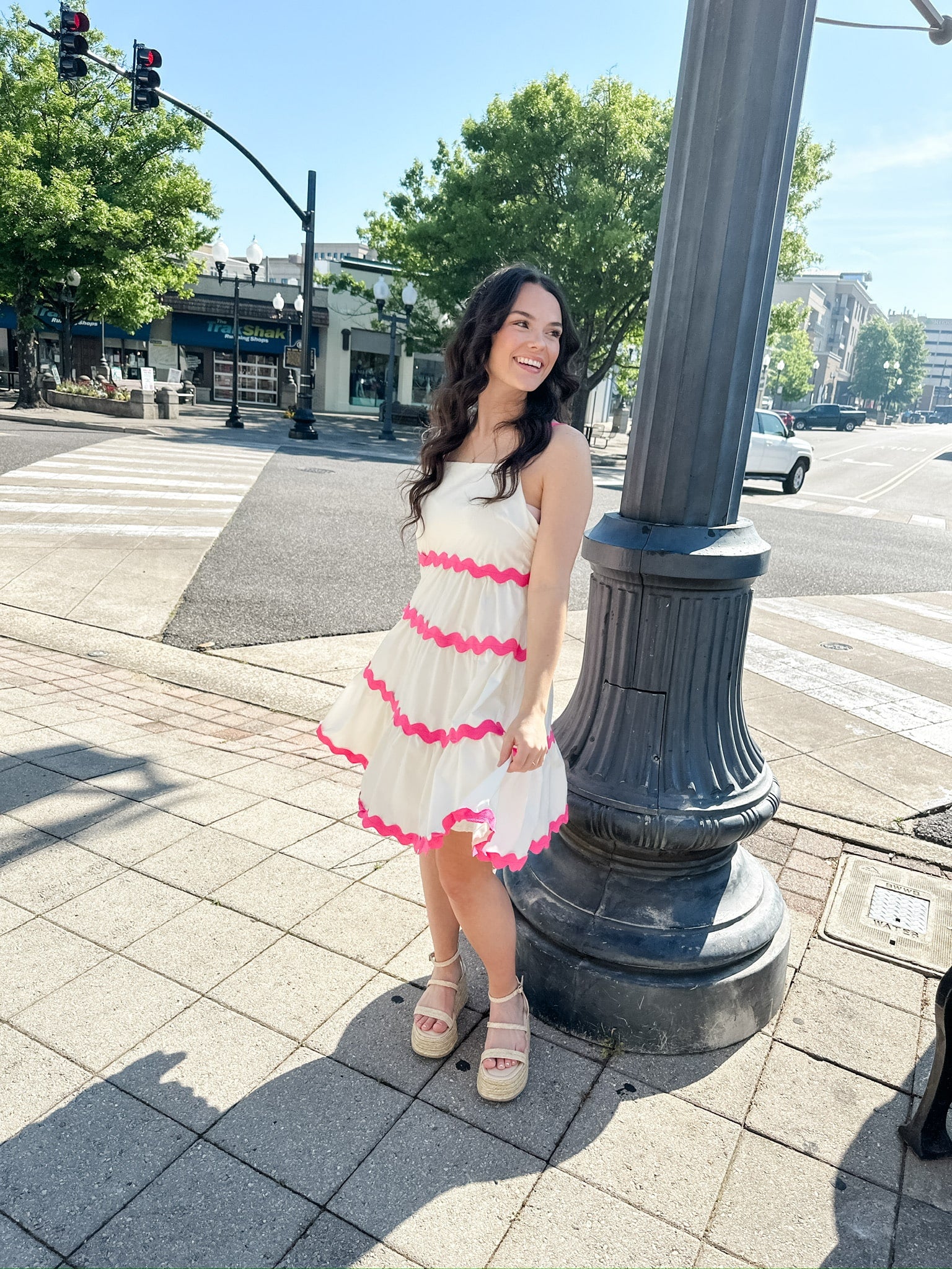 Sleeveless Tiered Ric Rac Dress